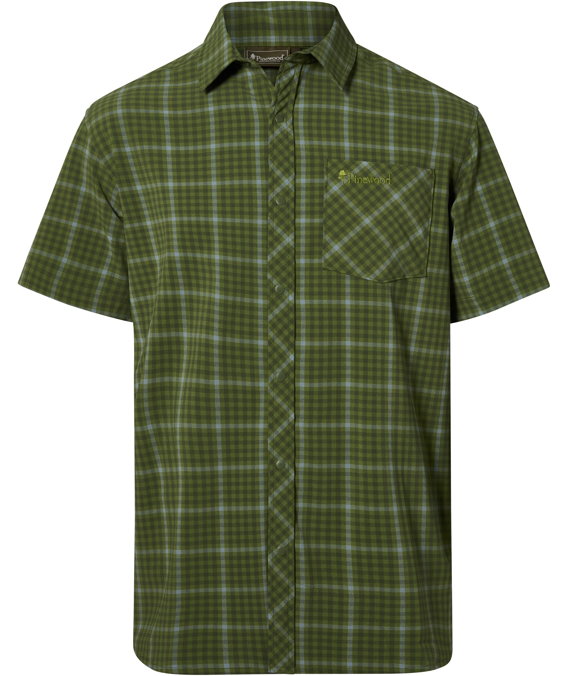 Pinewood Outdoor kort&aelig;rmet skjorte, Pine green, Pine green, swatch