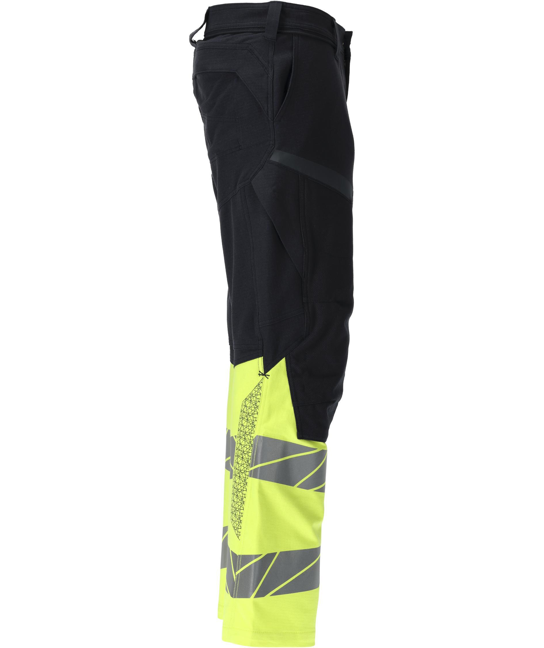 Mascot Accelerate Multisafe arbeidsbukse full stretch, M&oslash;rk Marine/Hi-Vis Gul, large image number 2