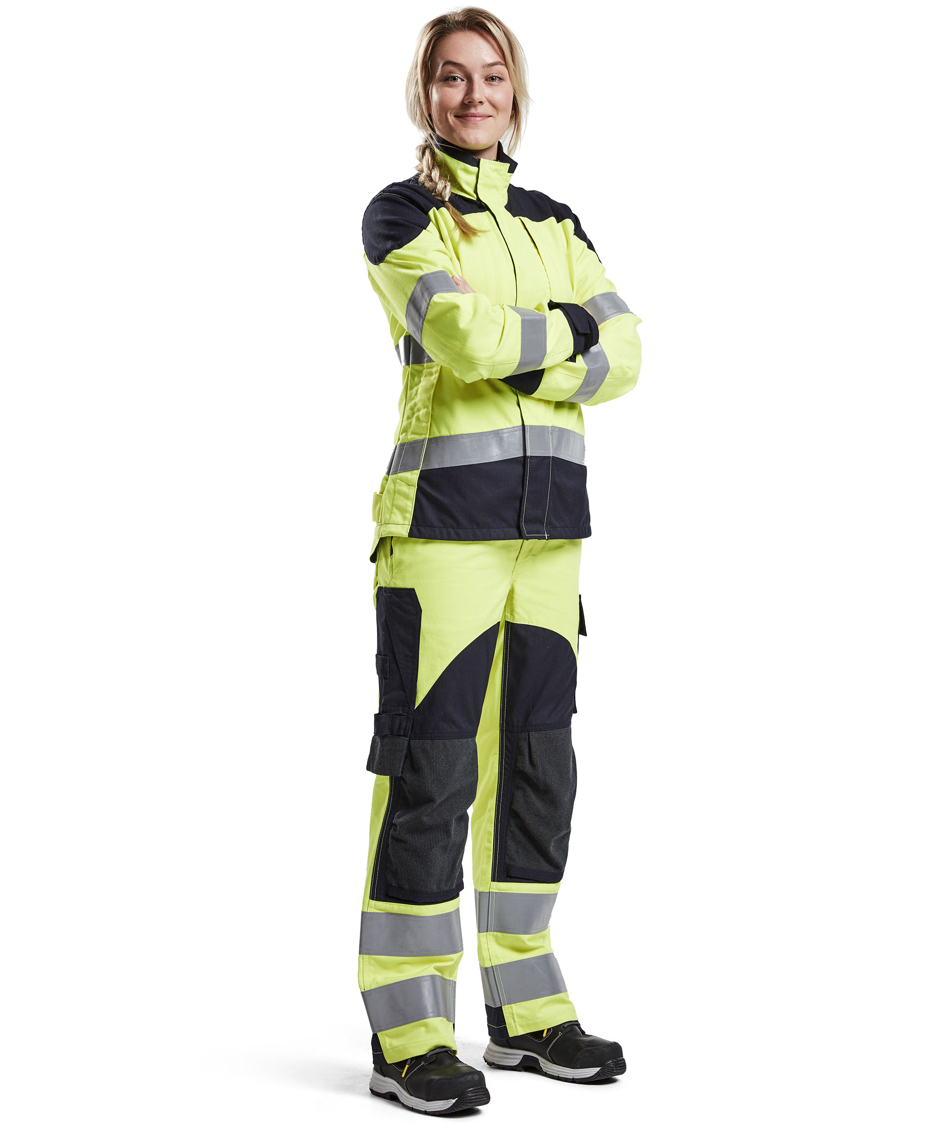 Bl&aring;kl&auml;der women's Multinorm working jacket, Hi-vis yellow/Marine blue, large image number 1