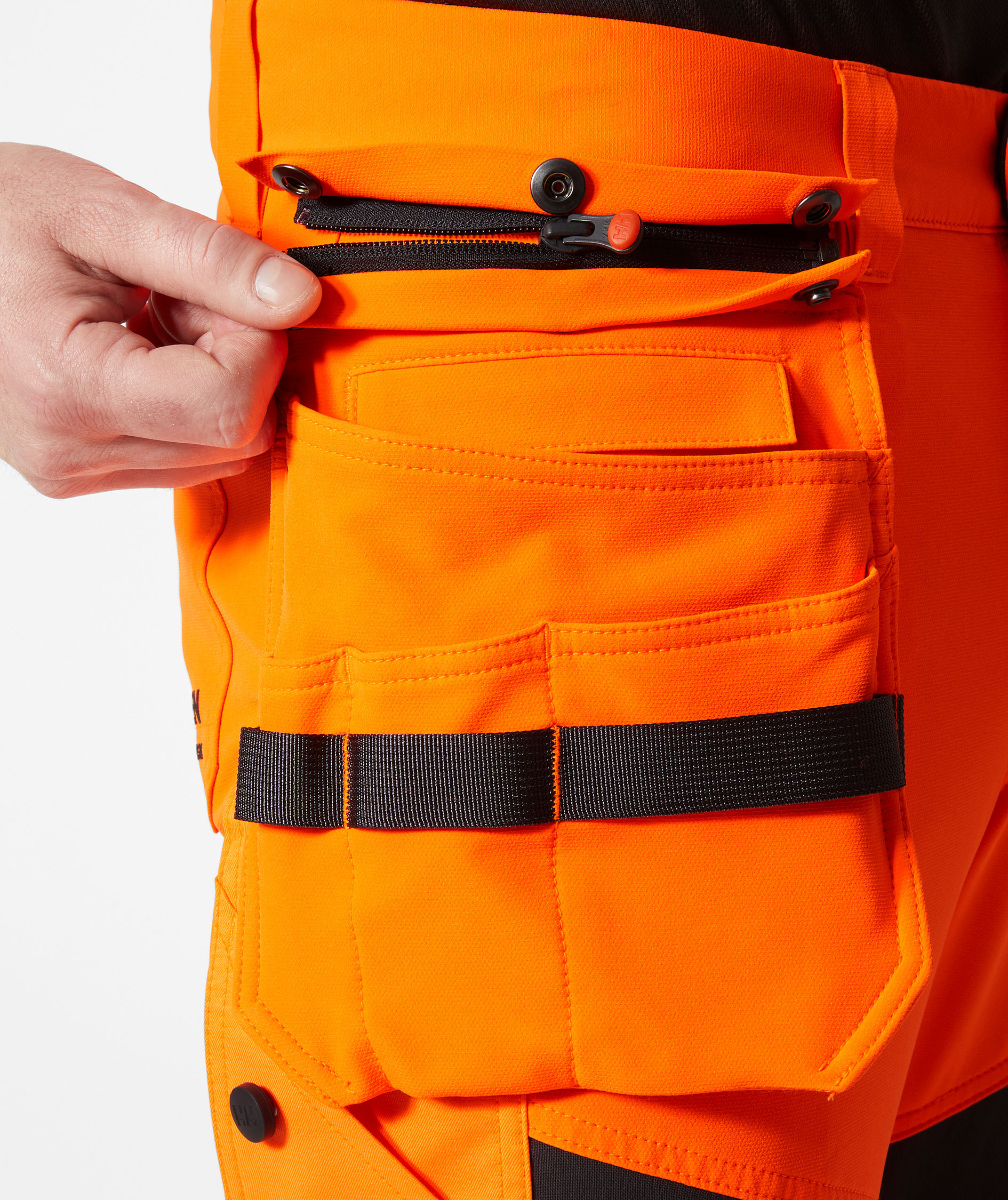 Helly Hansen ICU BRZ h&aring;ndv&aelig;rkerbukser full stretch, Hi-vis Orange/Ebony, large image number 4