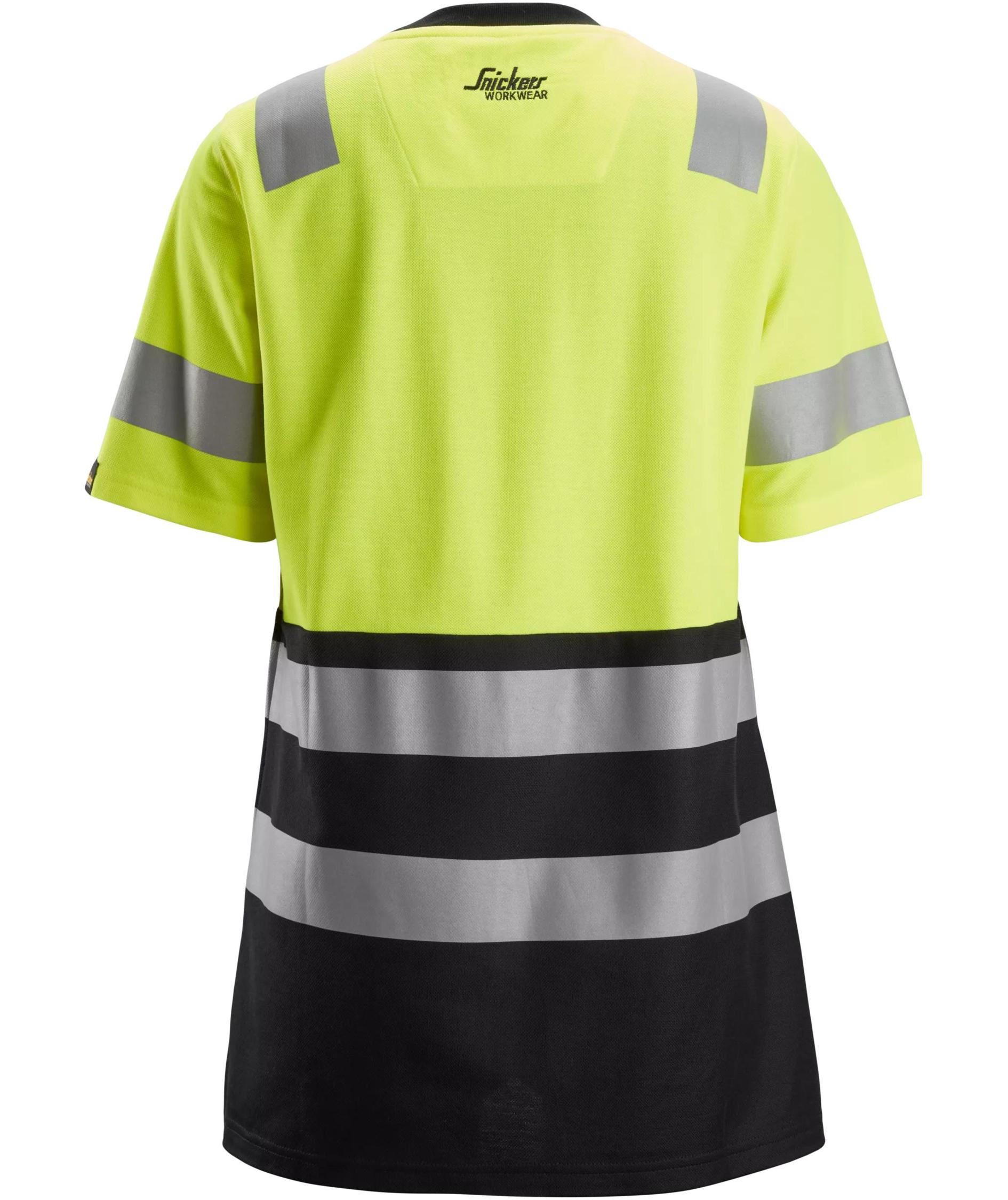 Snickers T-shirt 2573 dam, Varsel Gul/Svart, large image number 2