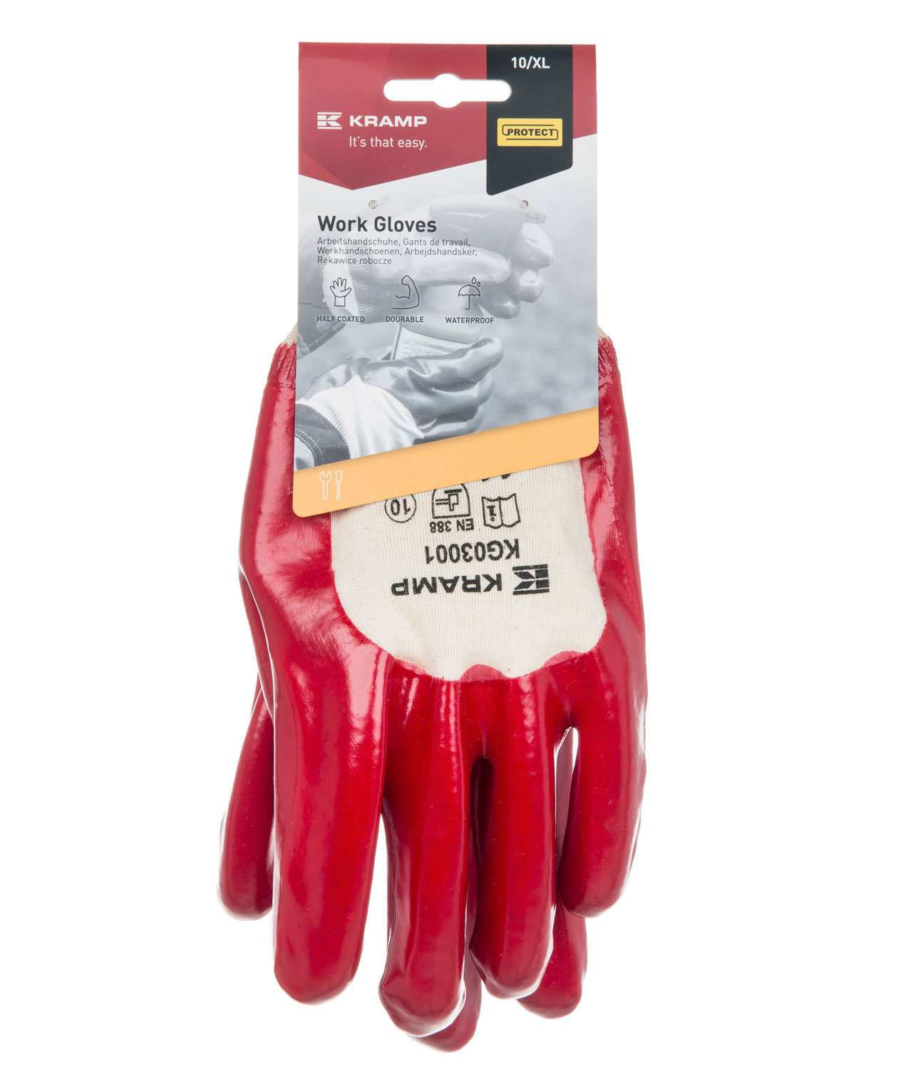 Kramp 3.001 PVC work gloves, Red, Red, large image number 2