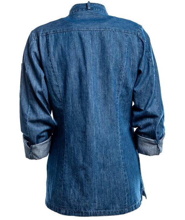 Hejco Cumin women's chefs jacket, Denim blue