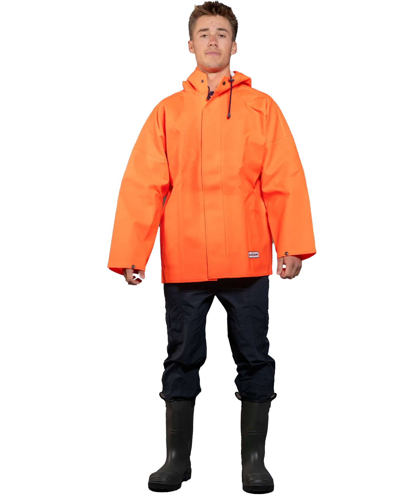 Ocean&nbsp;Weather Heavy PVC rain jacket, Orange, Orange, swatch