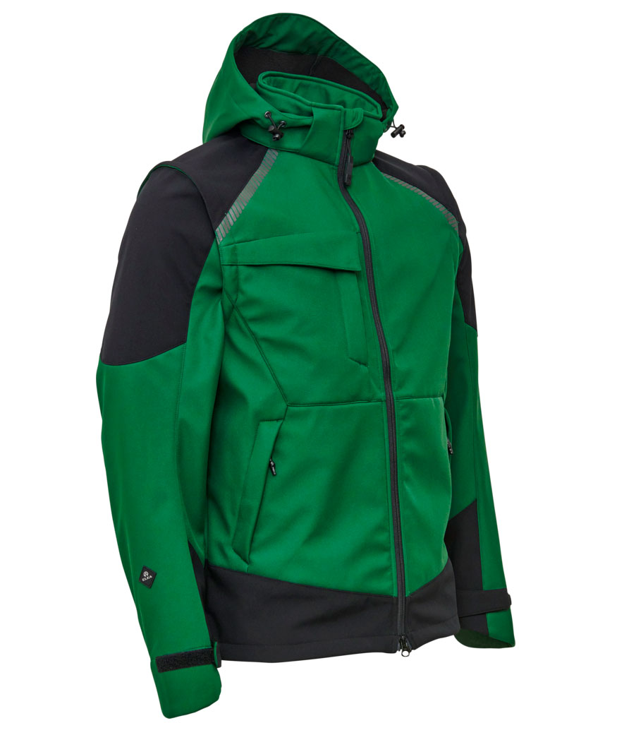 ELKA Working Xtreme 2-i-1 softshelljakke, Gr&oslash;n/Sort, Gr&oslash;n/Sort, swatch