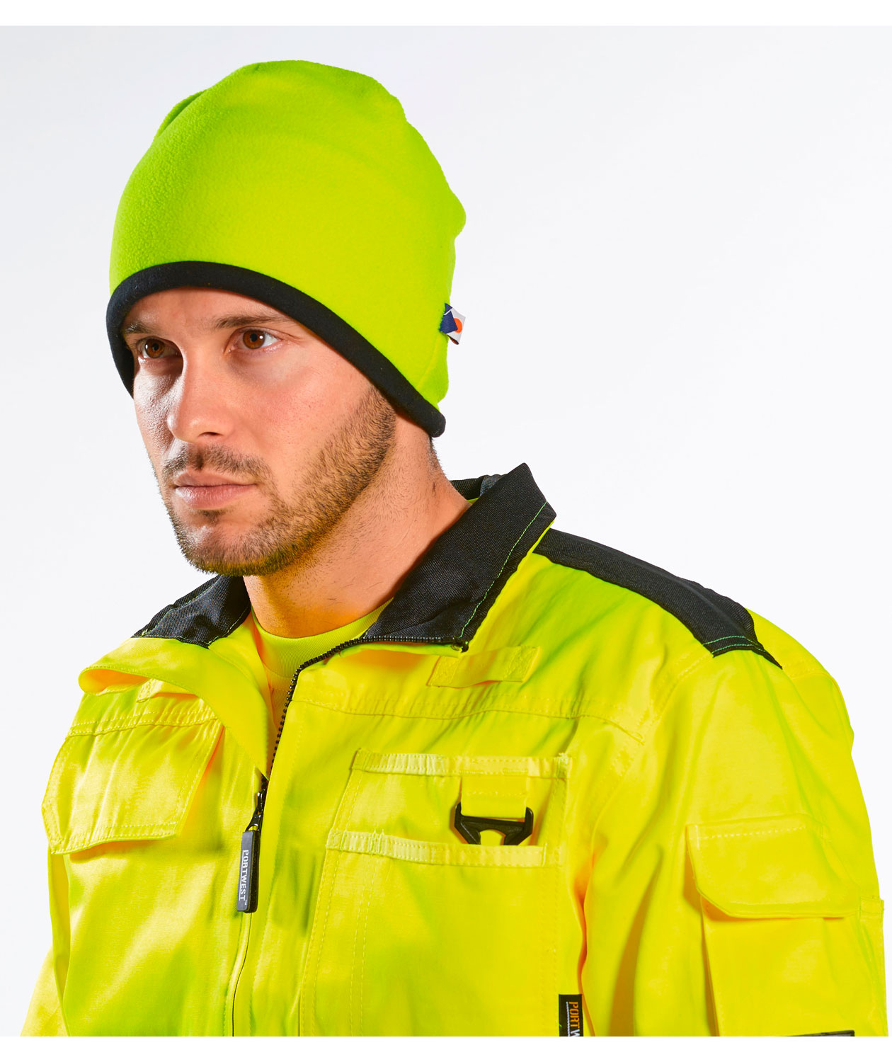 Portwest reversibel Fleecem&uuml;tze, Gelb/Schwarz, Gelb/Schwarz, large image number 2