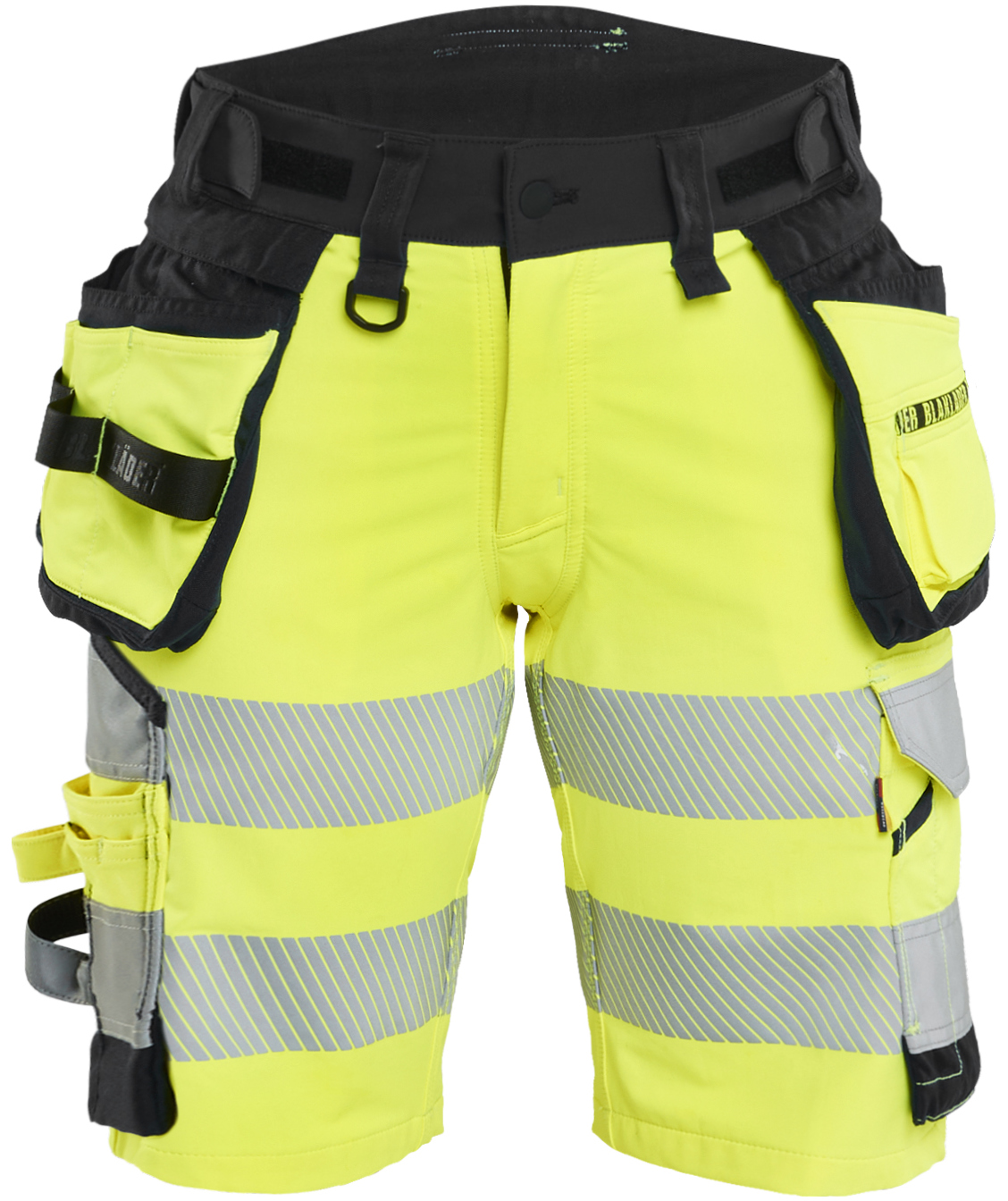 Bl&aring;kl&auml;der dame h&aring;ndv&aelig;rkershorts full stretch, Hi-vis Gul/Sort