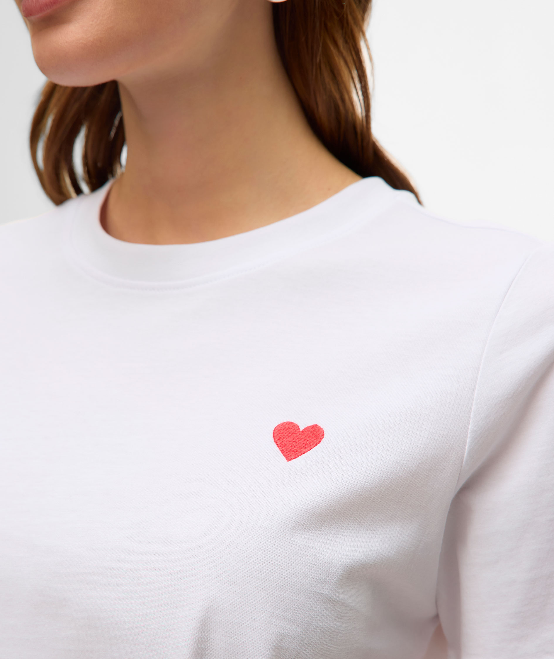 Vero Moda VMPAULINA women's T-shirt, Bright White Red Heart, large image number 3