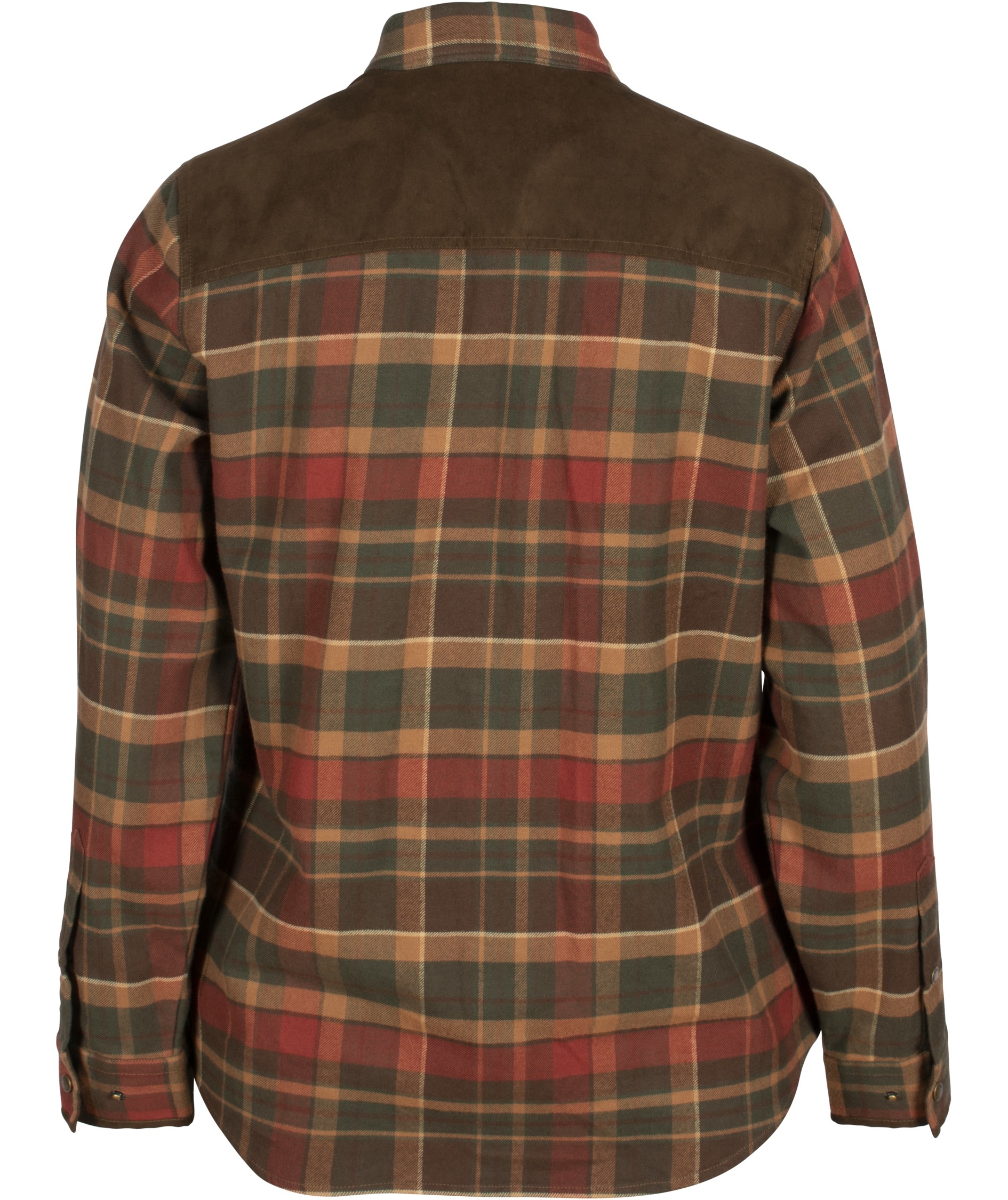 Pinewood Prestwick Exclusive dame flannelskjorte, Dark Green/Terracotta