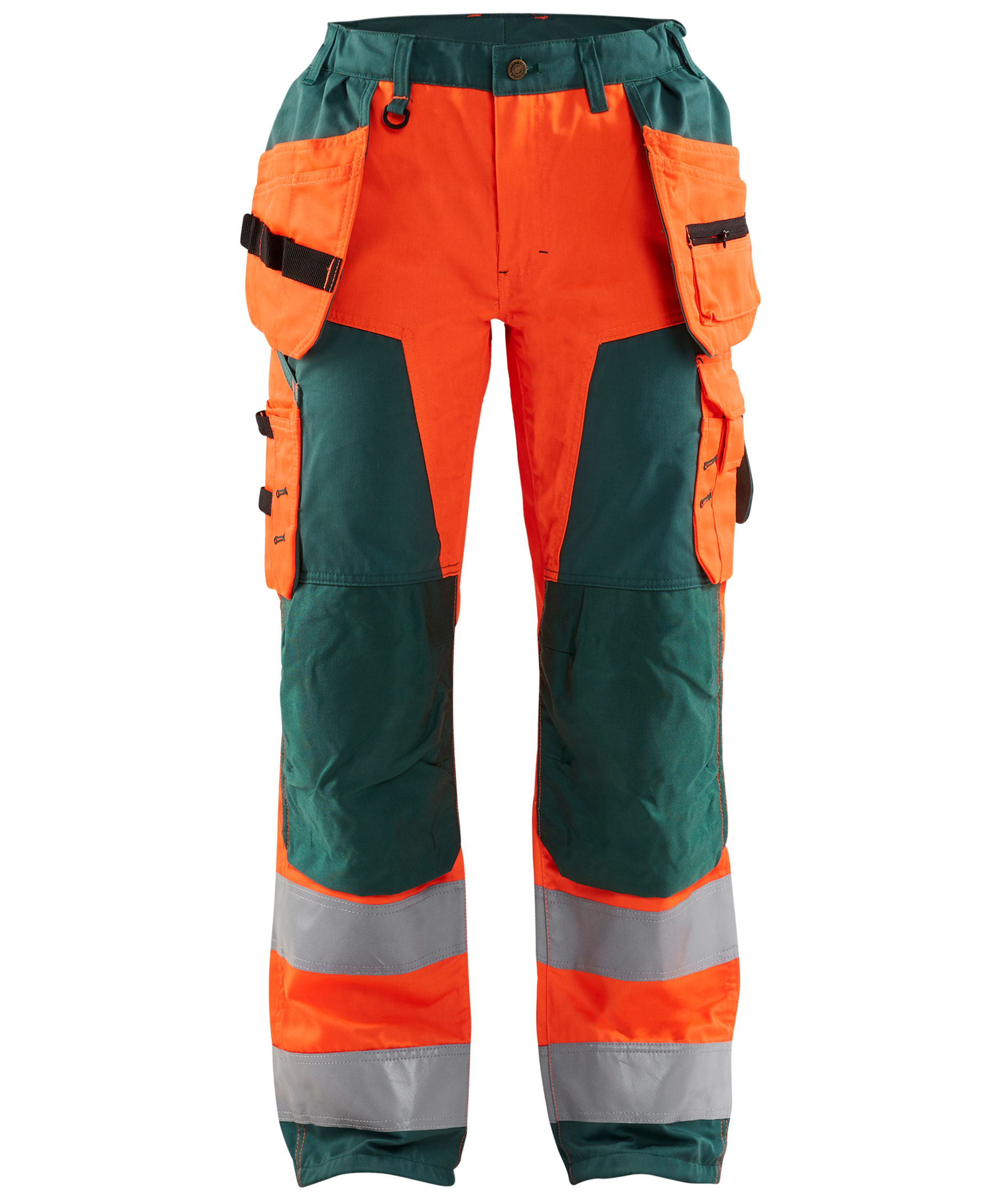 Bl&aring;kl&auml;der hantverksbyxa dam, Varsel Orange/Gr&ouml;n