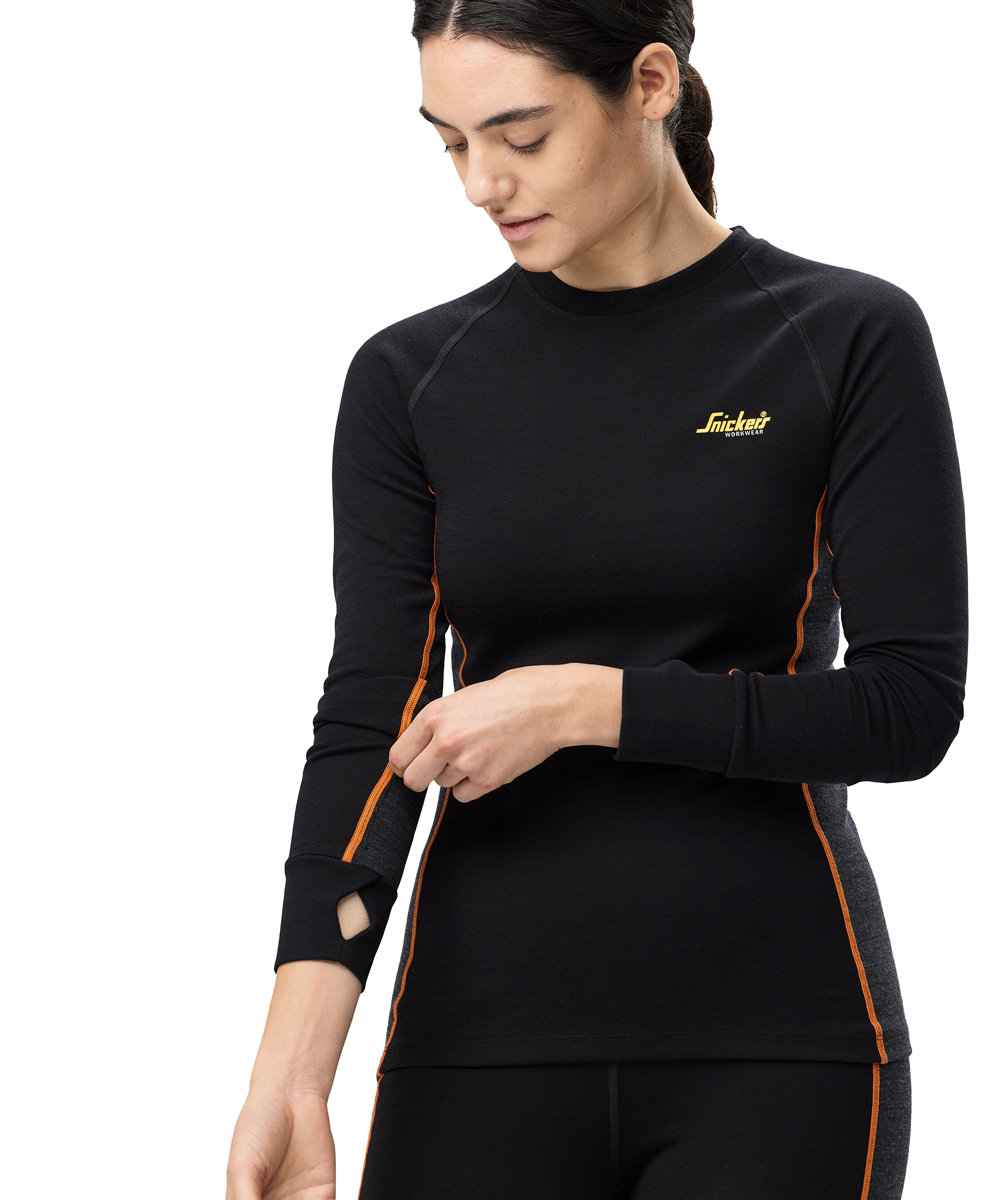 Snickers underst&auml;llstr&ouml;ja med merinoull 9470 dam, Black/Anthracite Melange, large image number 5