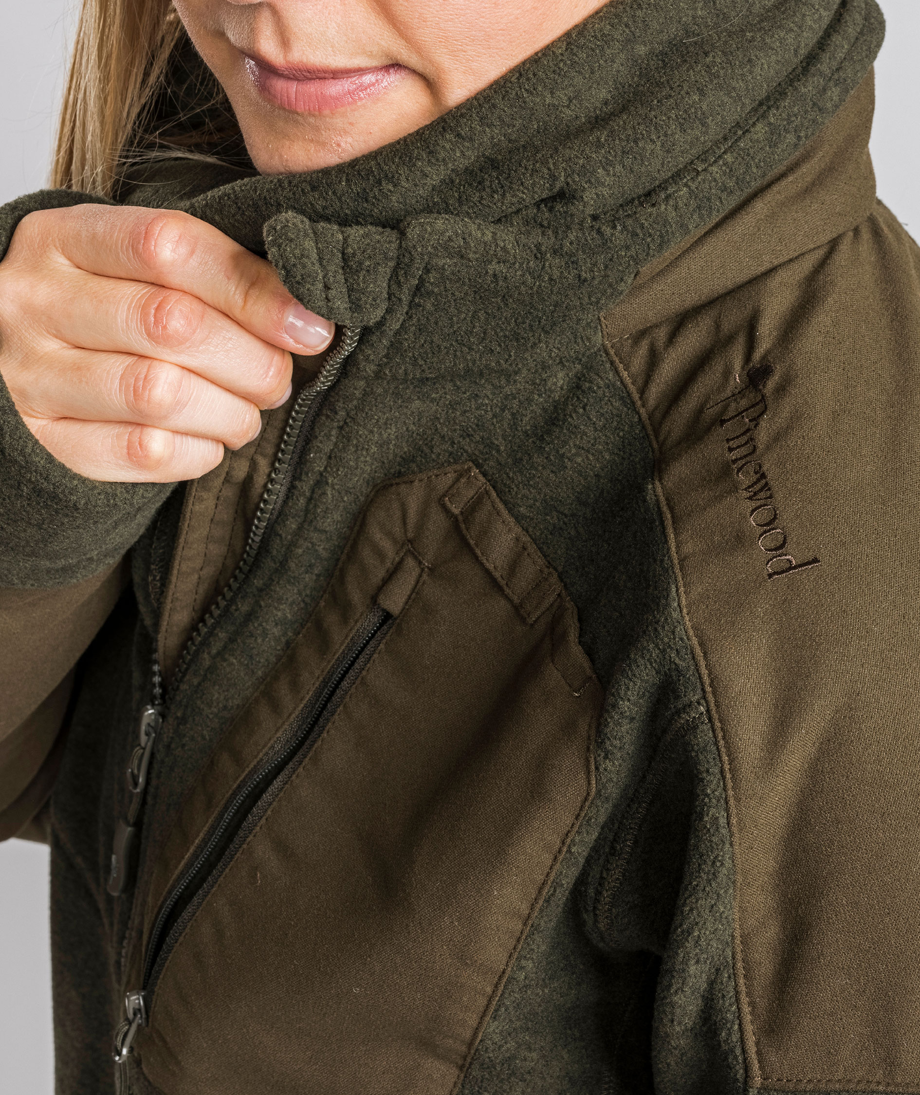 Pinewood&nbsp;Sm&aring;land Forest dame fleecejakke, Jagtgr&oslash;n, large image number 7