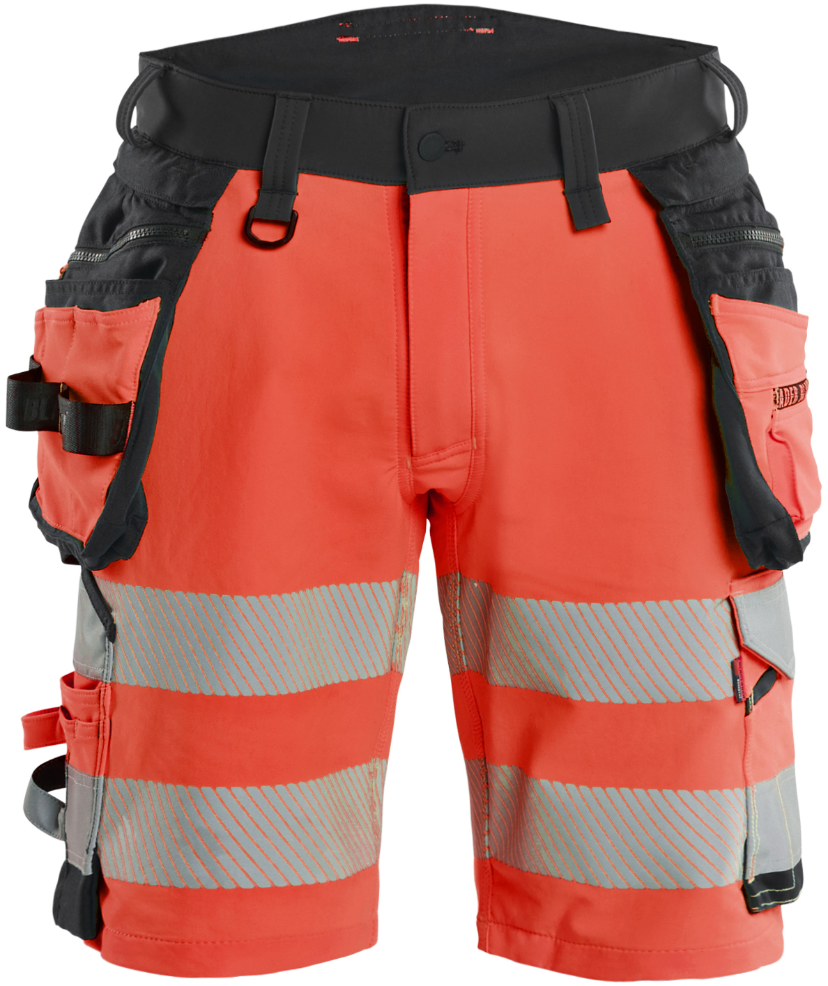 Bl&aring;kl&auml;der Handwerkershorts full stretch, Hi-Vis rot/schwarz, large image number 0