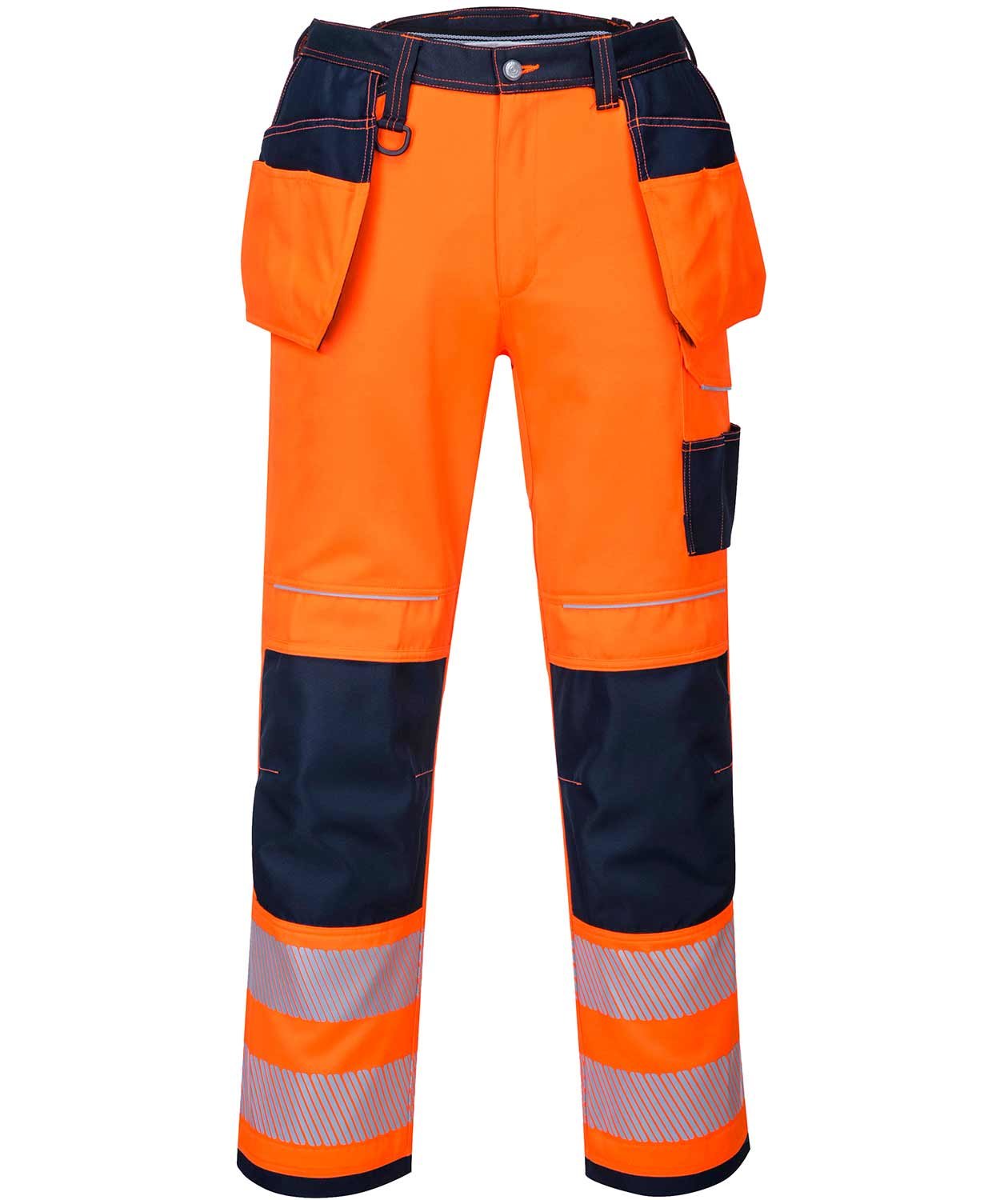 Portwest Vision hantverksbyxa T501, Varsel Orange/M&ouml;rk Marinbl&aring;