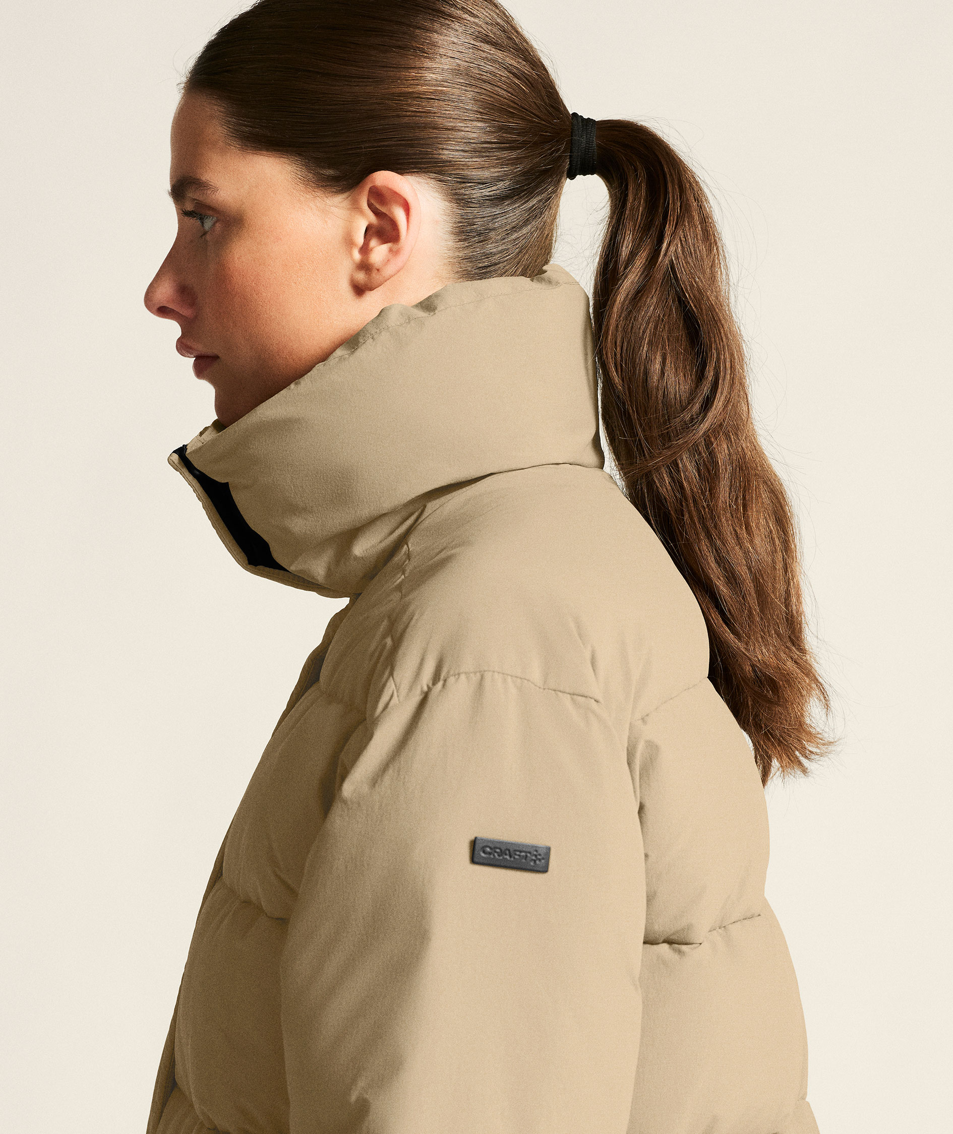 Craft Urban women's long quilted winter jacket, Taupe, large image number 6