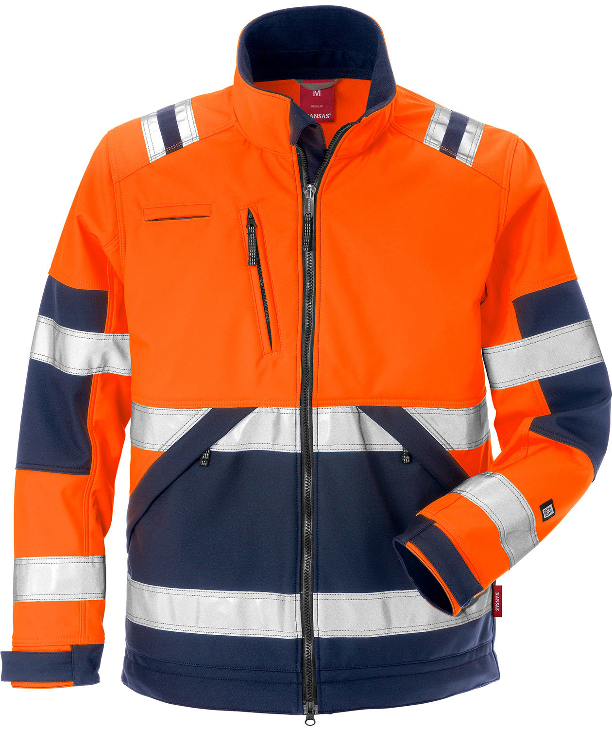 Kansas Gen Y softshelljakke, Hi-vis Oransje/Marinebl&aring;