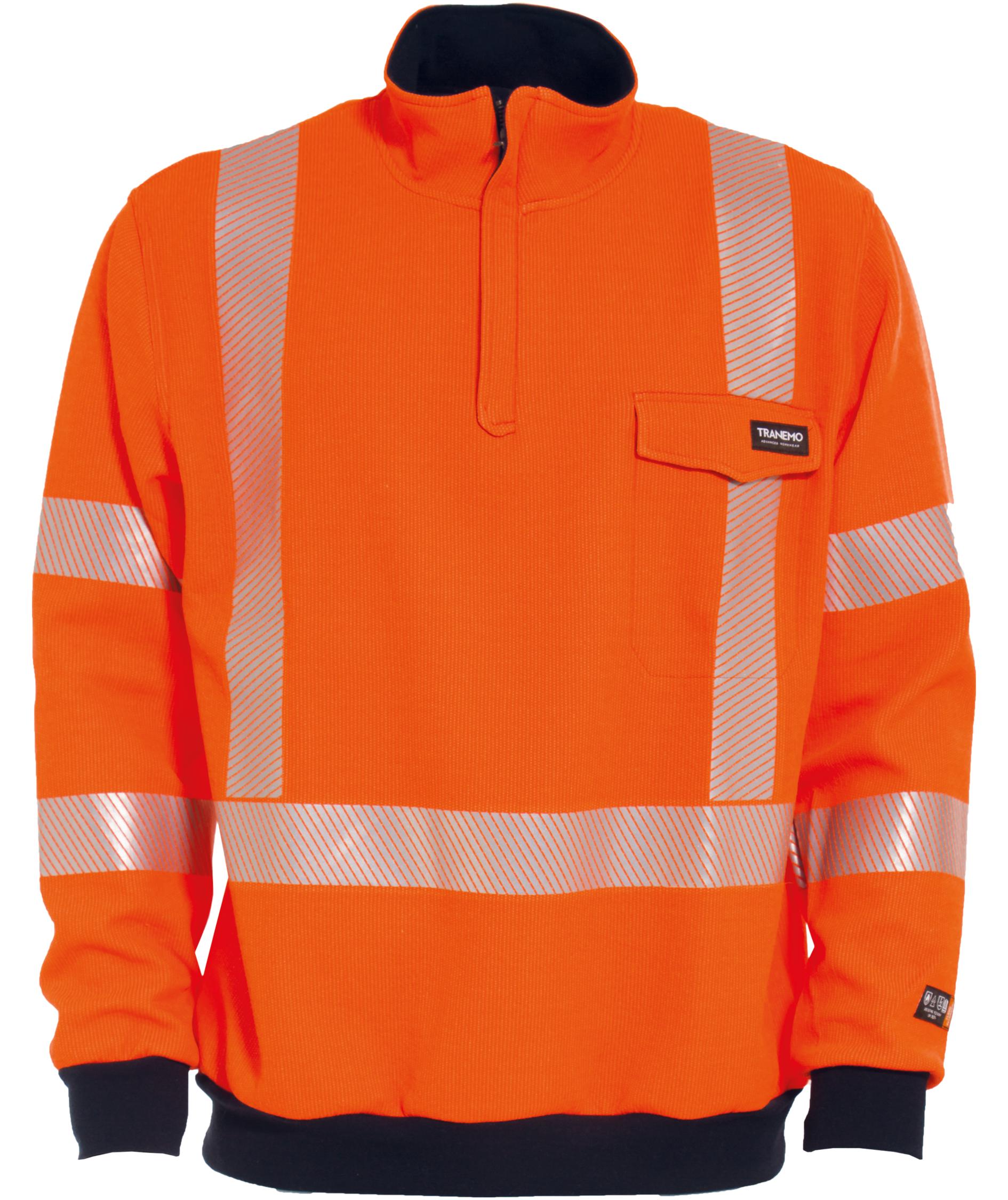 Tranemo FR Halfzip Sweatshirt, Hi-vis Orange
