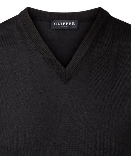 Clipper Milan slipover/v&auml;st med merinoull, Svart