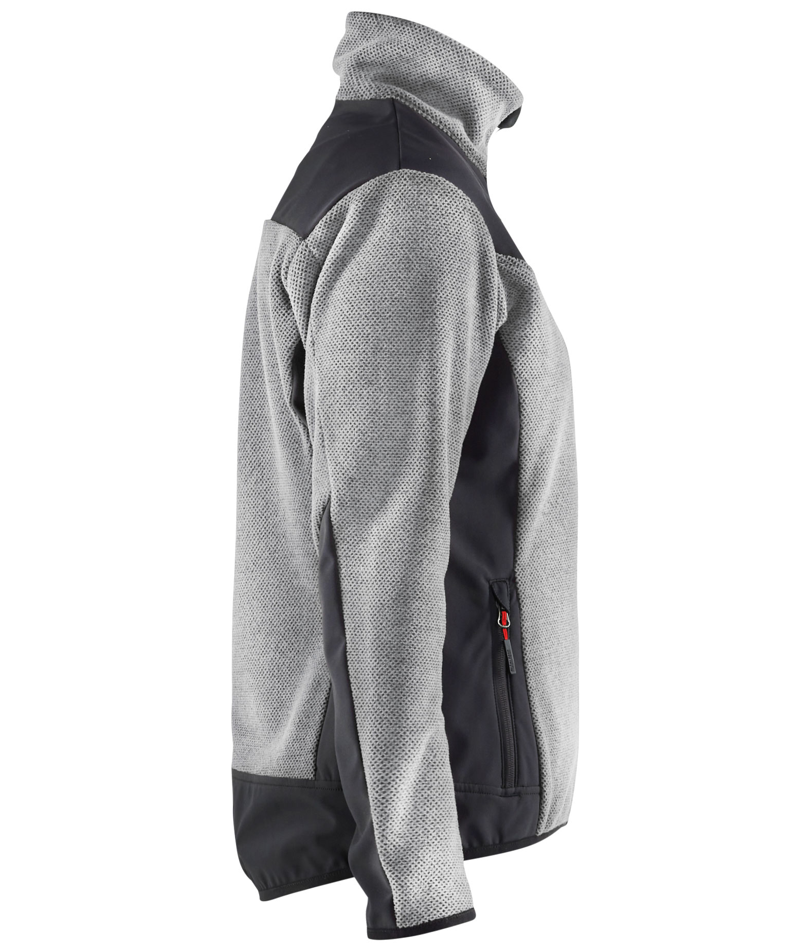 Bl&aring;kl&auml;der women's knitted jacket with softshell, Grey mottled/black, large image number 2