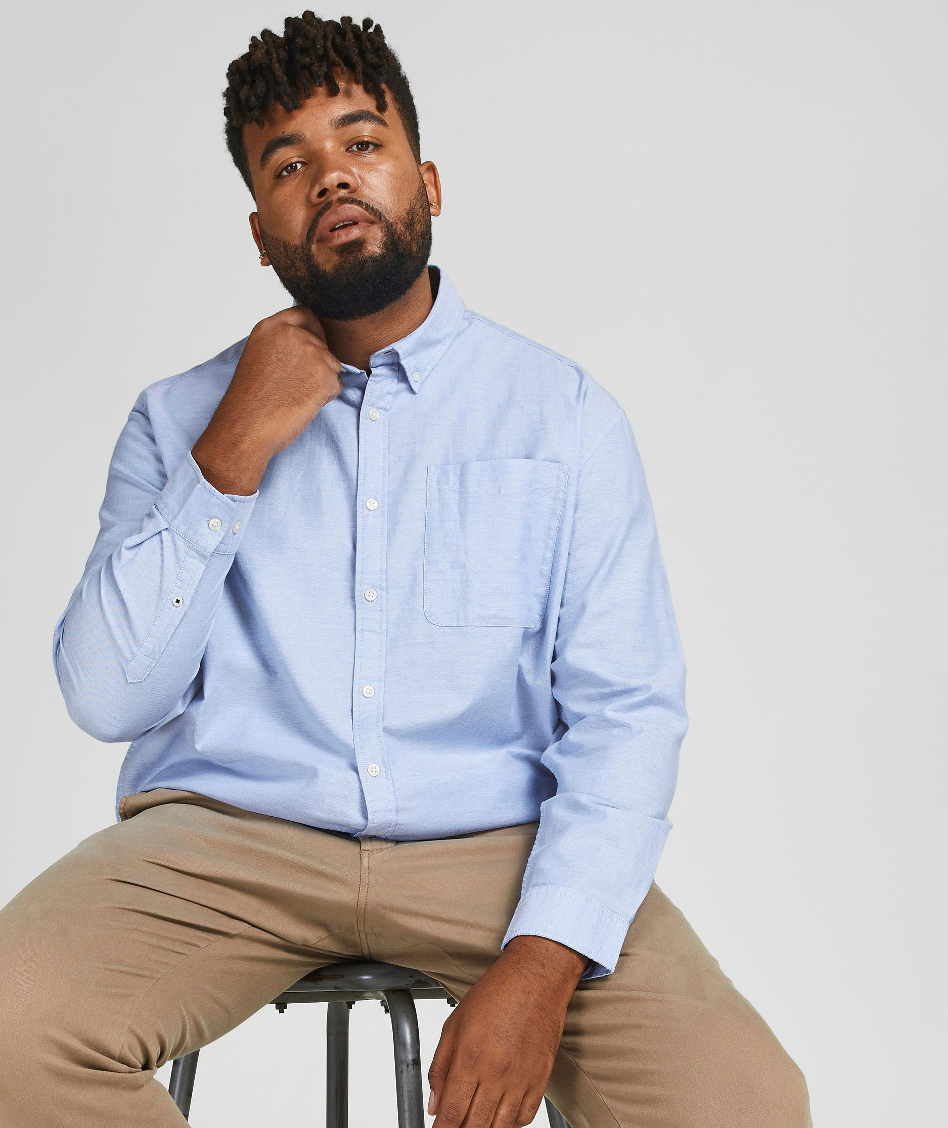 Jack & Jones JJEOXFORD Plus Size Regular Fit shirt, Cashmere Blue, large image number 7