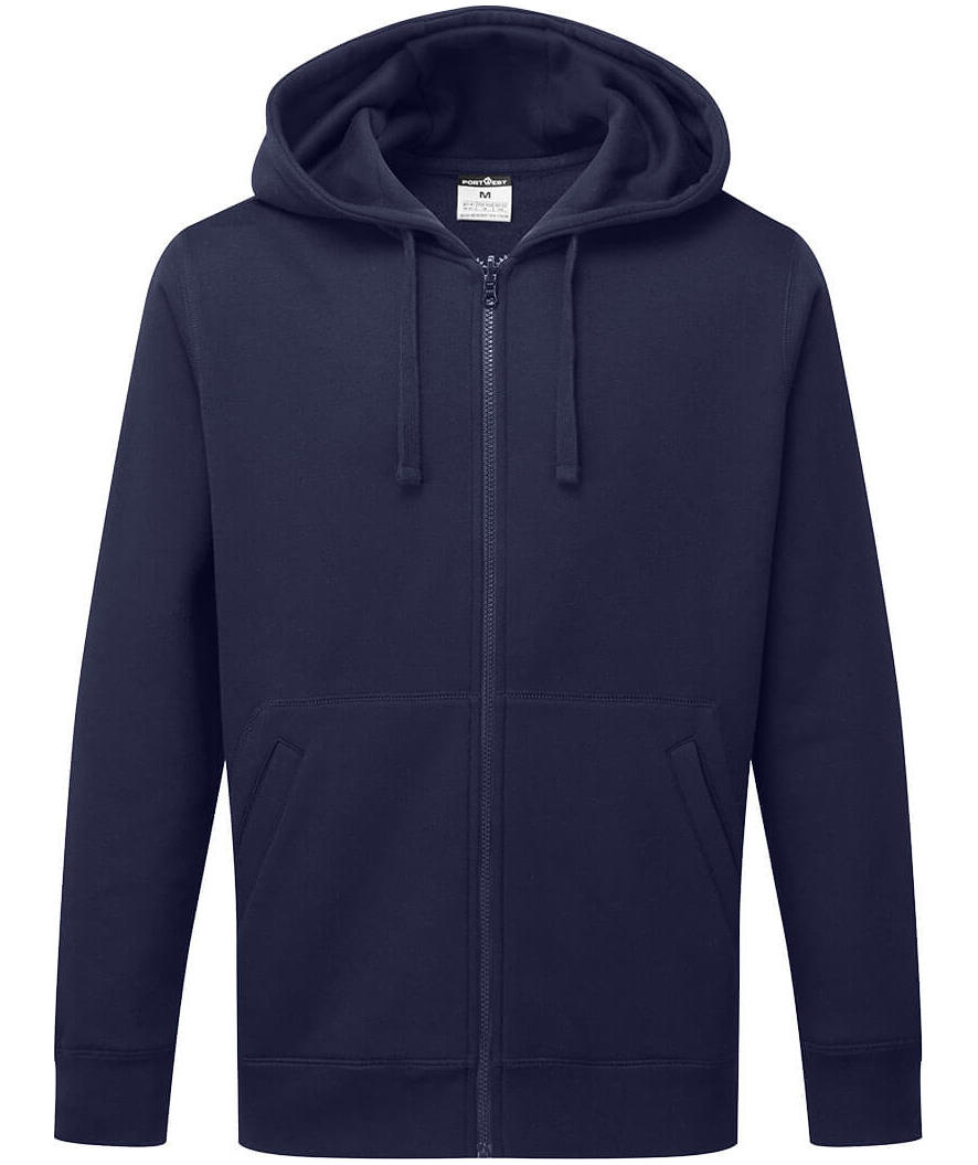 Portwest hoodie med dragkedja, Marinbl&aring;