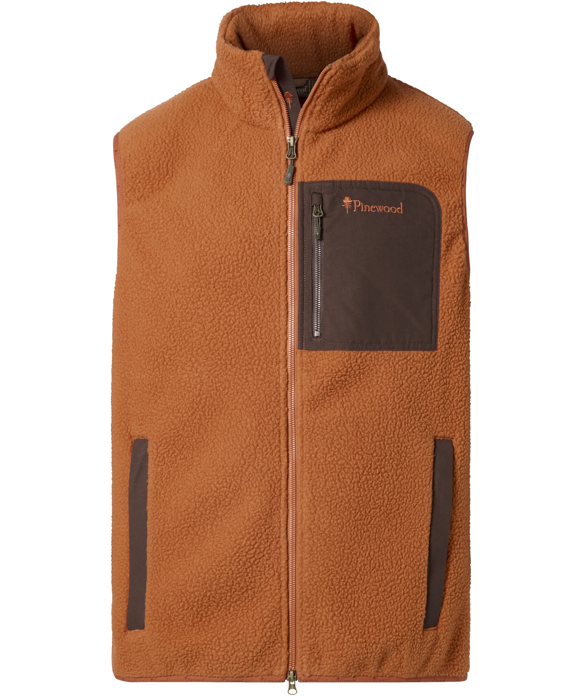 Pinewood&nbsp;Pile fiberpelsvest, Orange Clay/Dark Brown, large image number 0