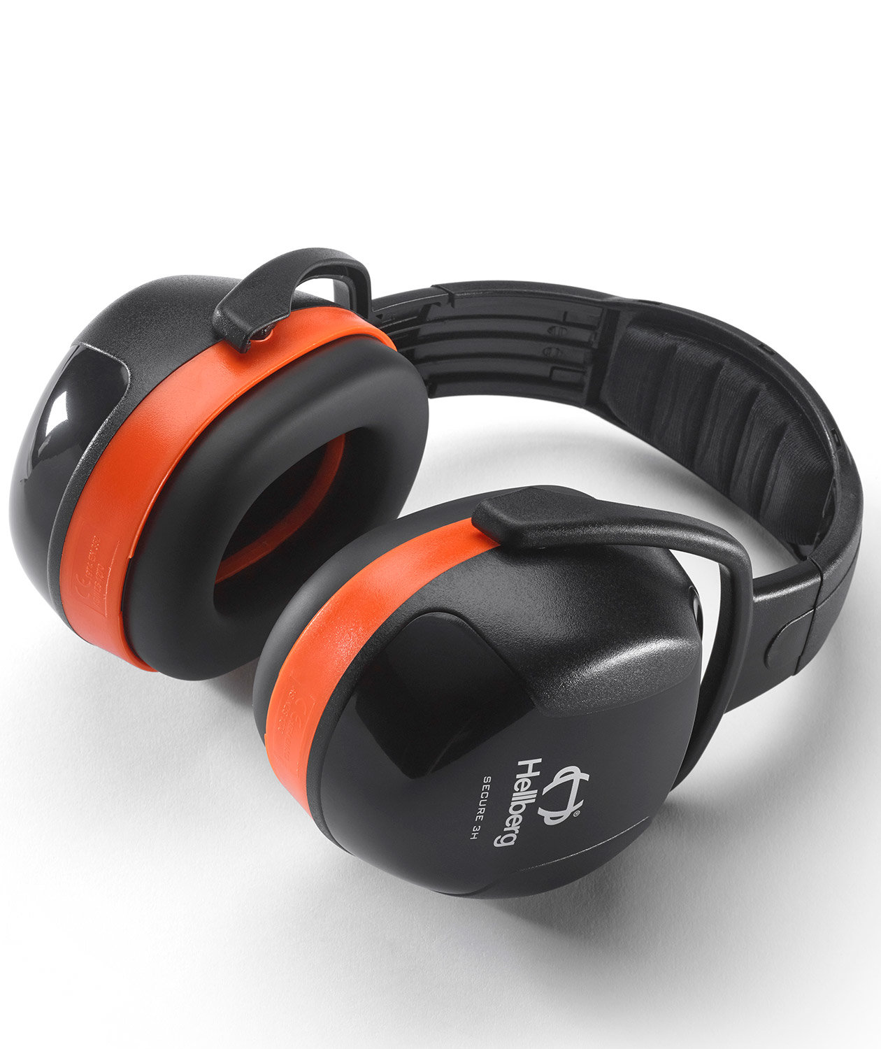 Hellberg Secure 3 h&ouml;rselk&aring;por, Svart/R&ouml;d