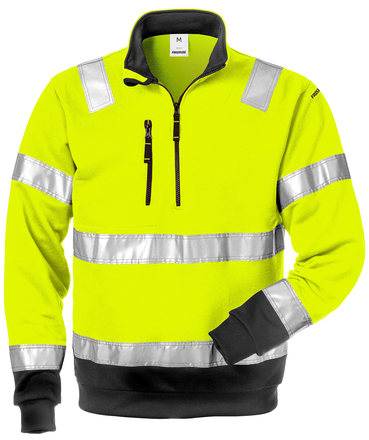 Fristads sweatshirt 728, Hi-vis Gul/Svart