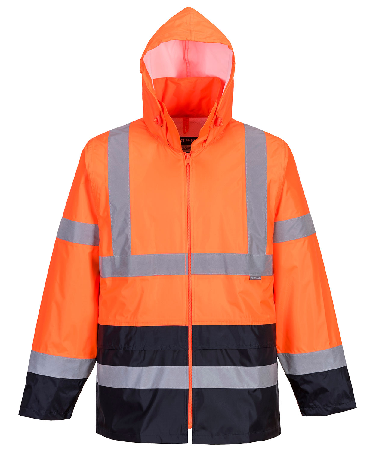 Portwest regnjacka, Varsel Orange/Marinbl&aring;