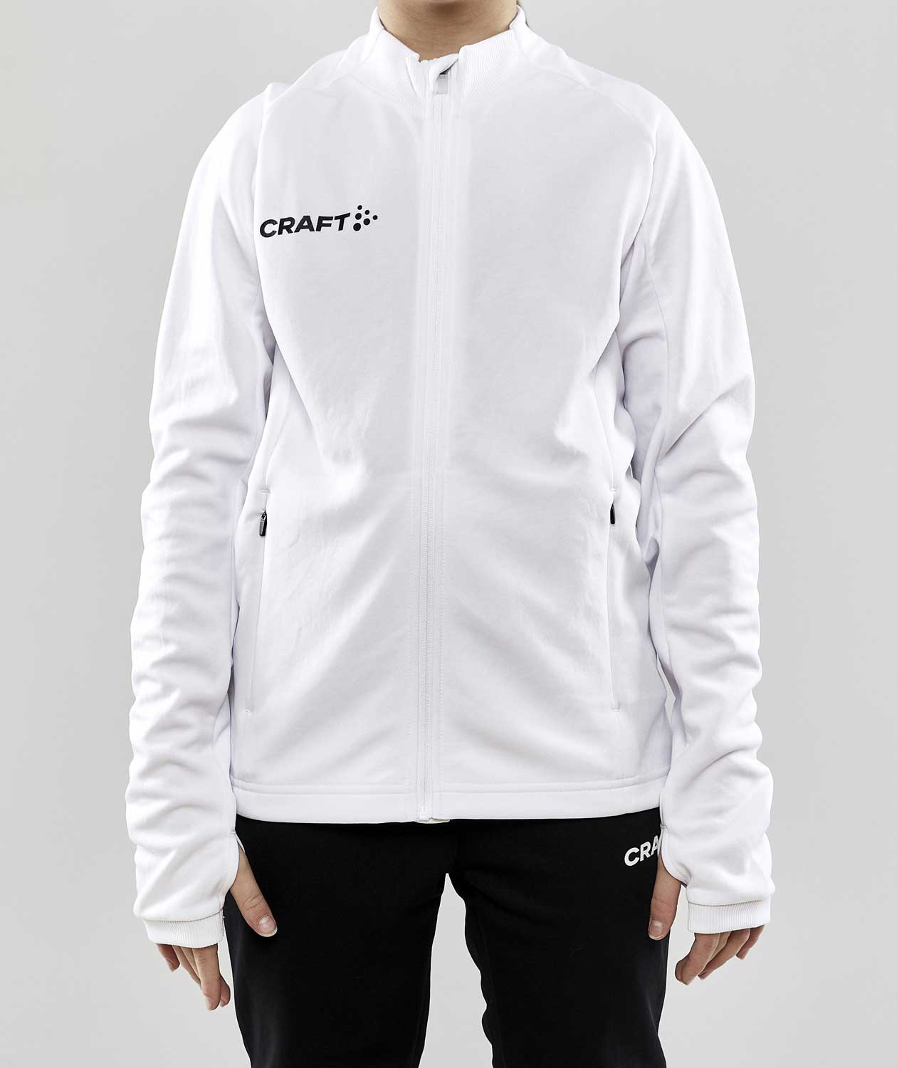 Craft Evolve Full Zip sweatshirt till barn, Vit