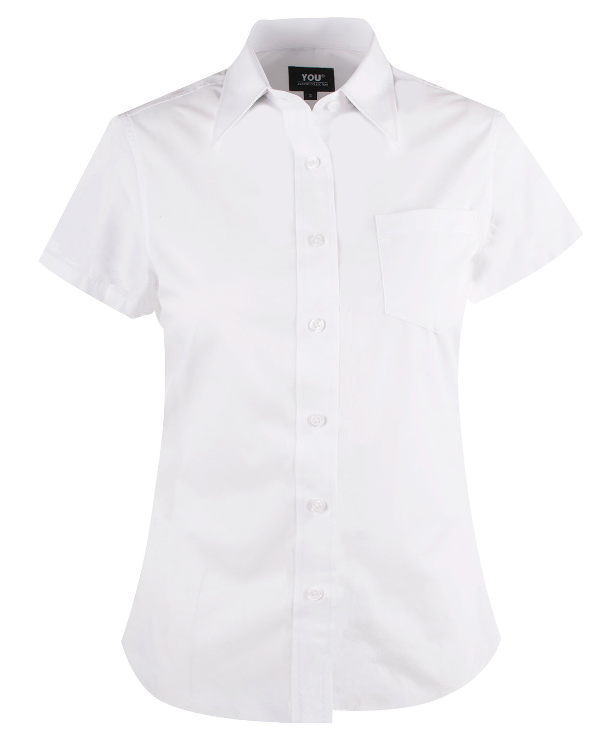 YOU Helena kort&auml;rmad poplinskjorta dam, Vit