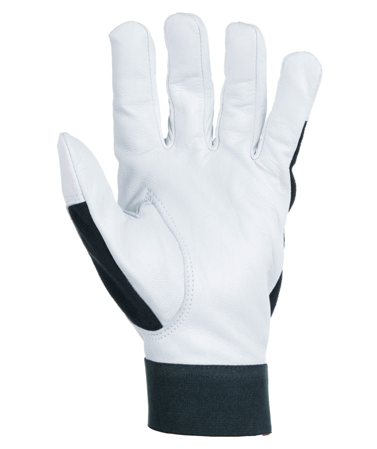 Kramp 3.006 goatskin leather work gloves with velcro fastening, Black/White, large image number 1