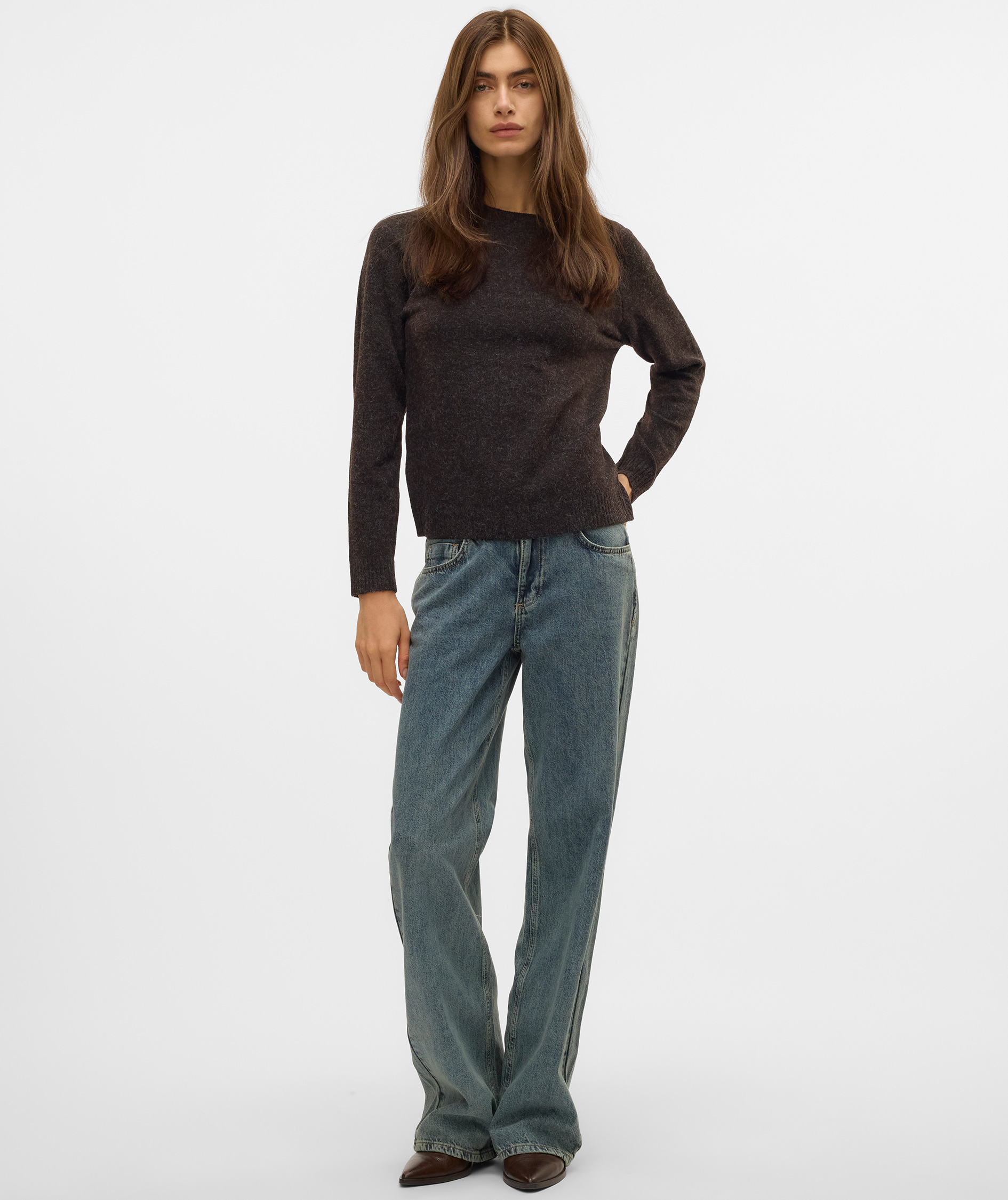 Vero Moda VMDOFFY stickad tr&ouml;ja dam, Chocolate Torte, large image number 5