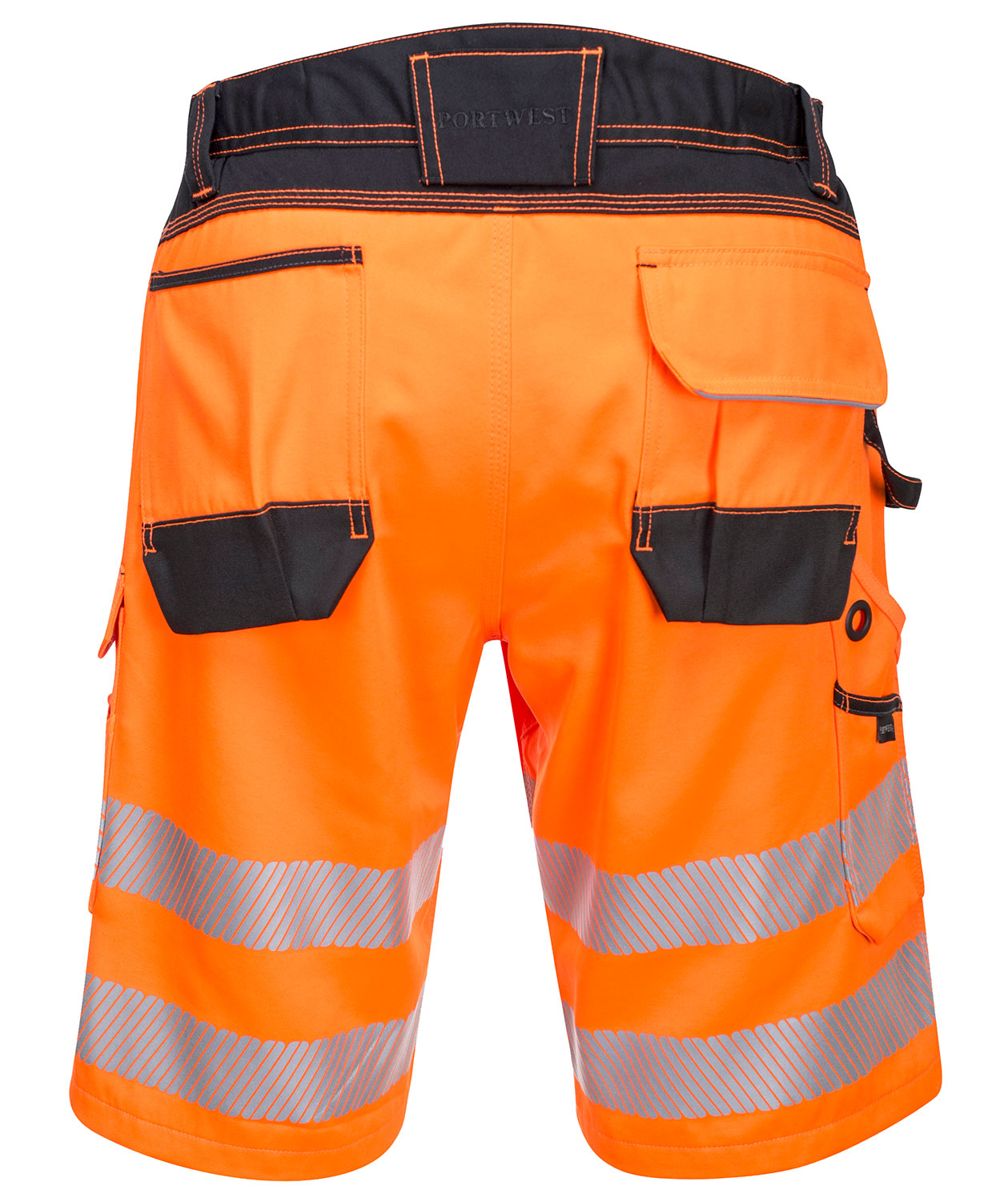 Portwest PW3 arbetsshorts, Varsel Orange/Svart