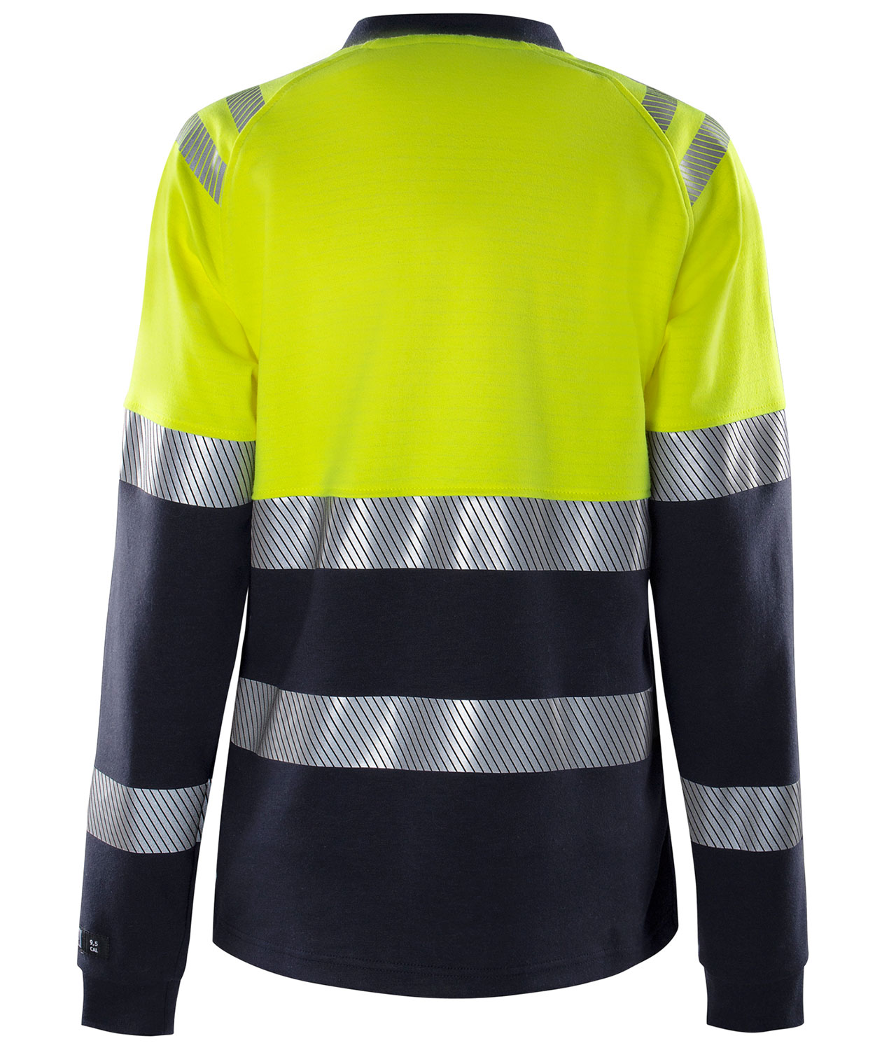 Fristads Flamestat l&aring;ng&auml;rmad T-shirt dam 7108 TFL, Varsel gul/marinbl&aring;, large image number 3