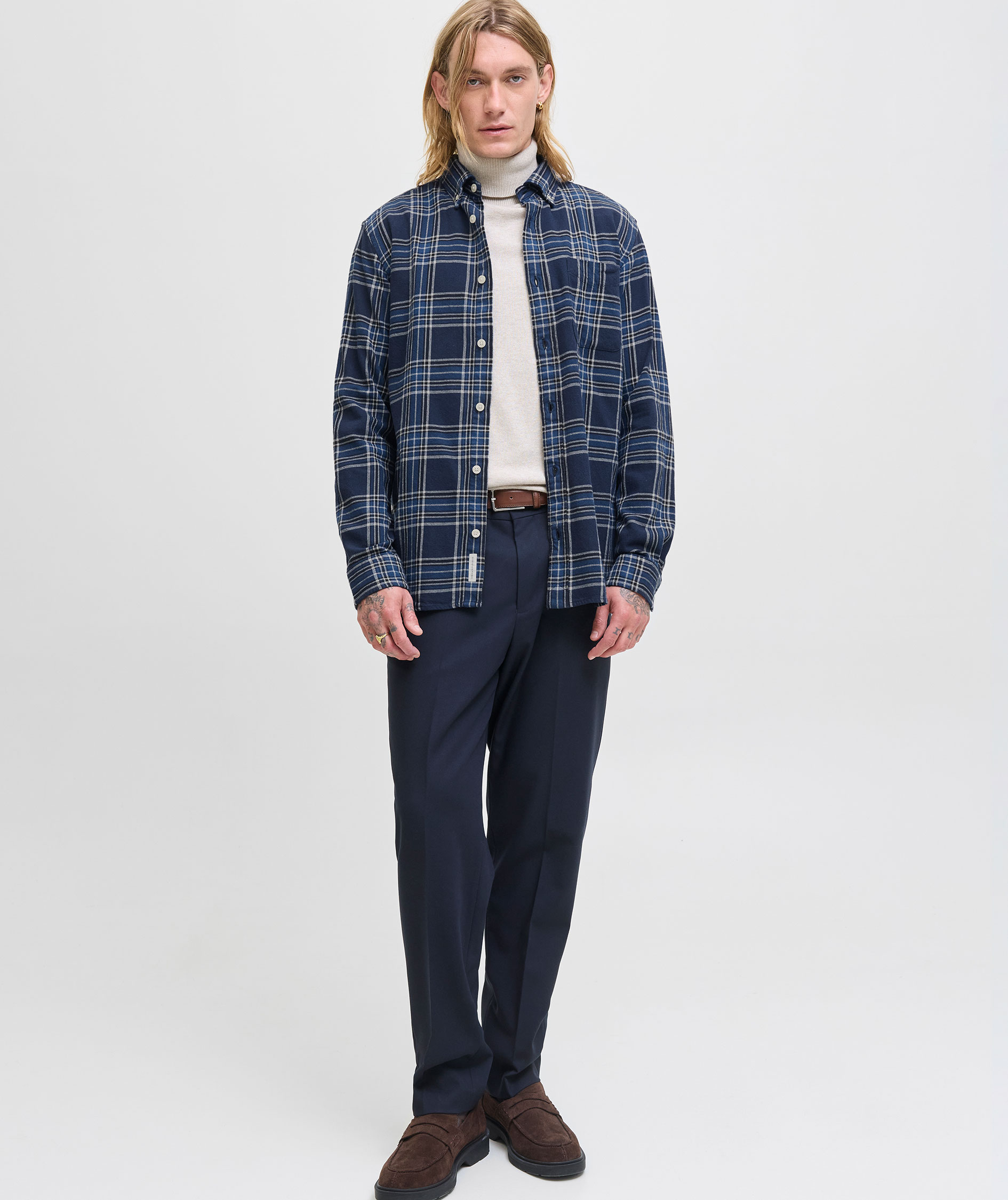 Jack & Jones Premium JPRBLUBROOK CHECK skjorte, Dark navy, large image number 6