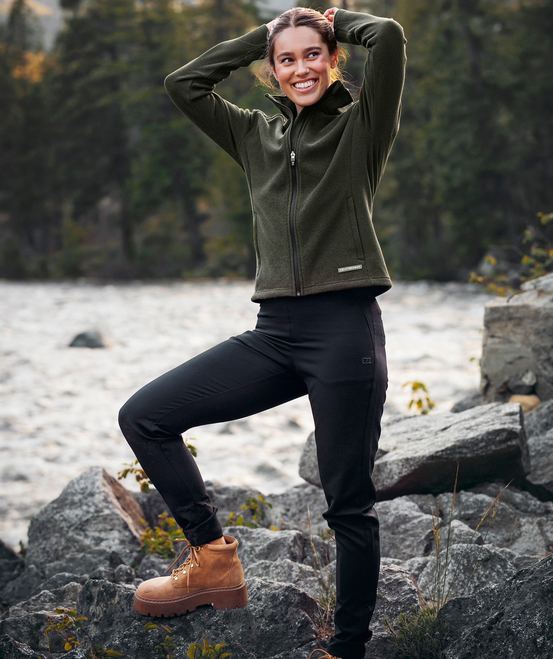 Cutter & Buck Hunts Point fleecejacka dam, Gr&ouml;n