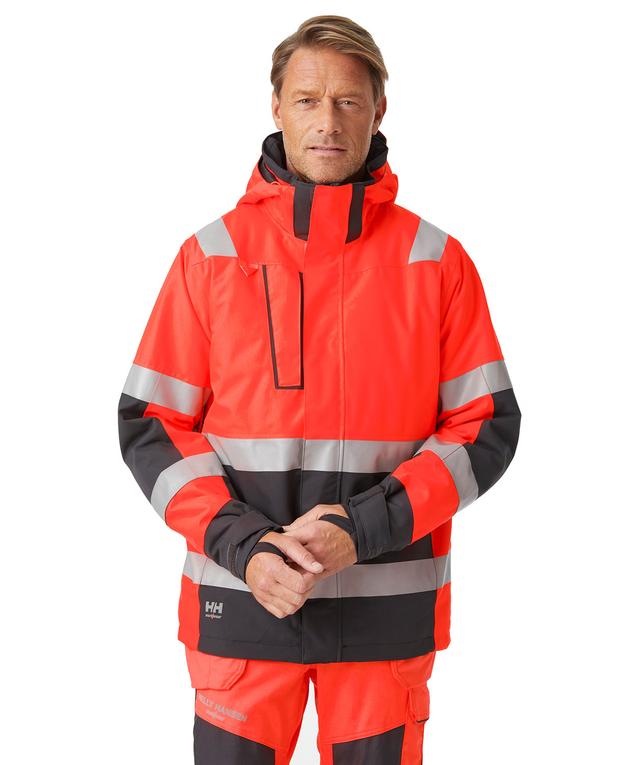 Helly Hansen Alna 2.0 vinterjakke, Hi-vis r&oslash;d/charcoal, large image number 1