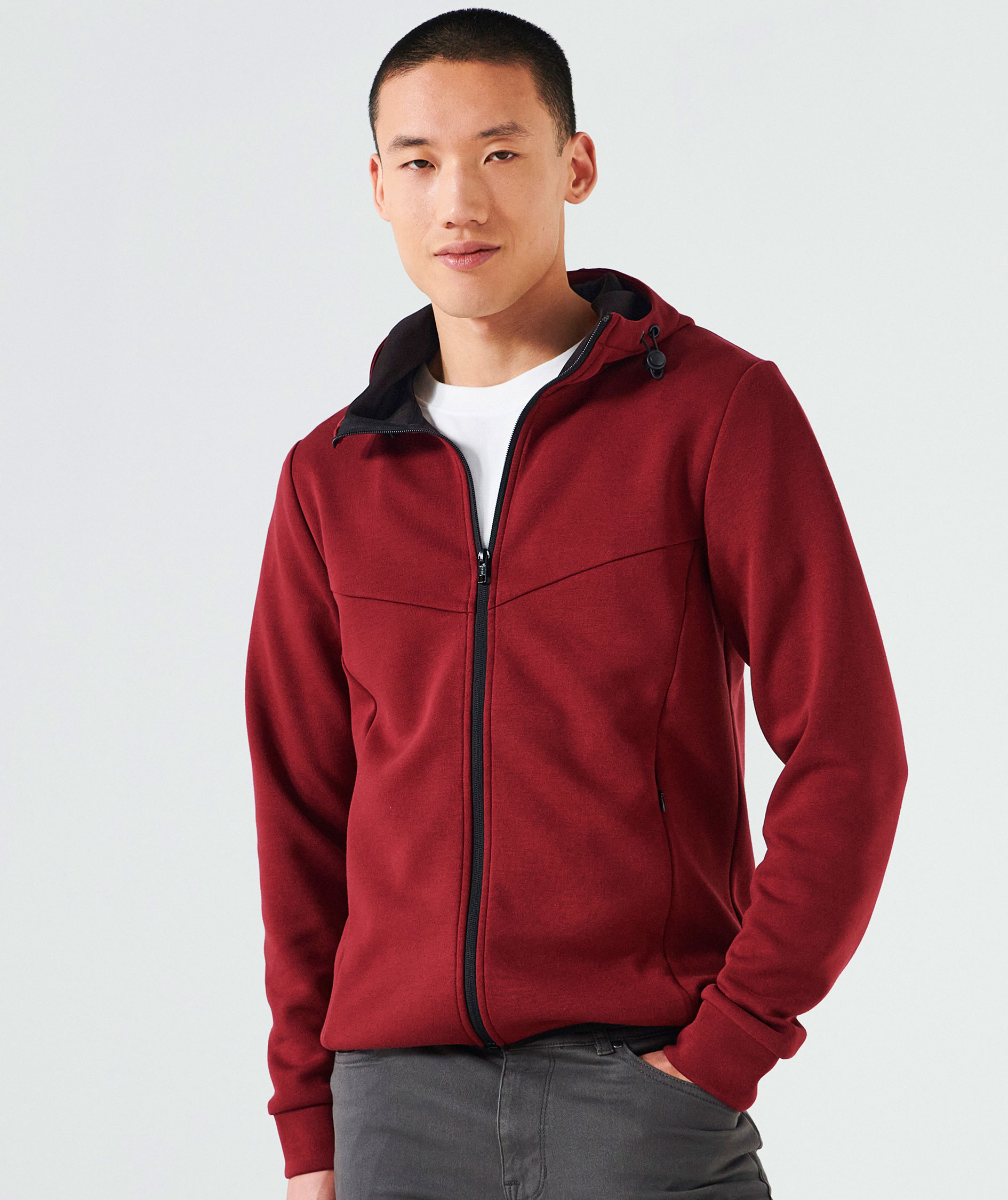 Clique Hayden Hoody Full Zip hoodie med blixtl&aring;s, Vinr&ouml;d