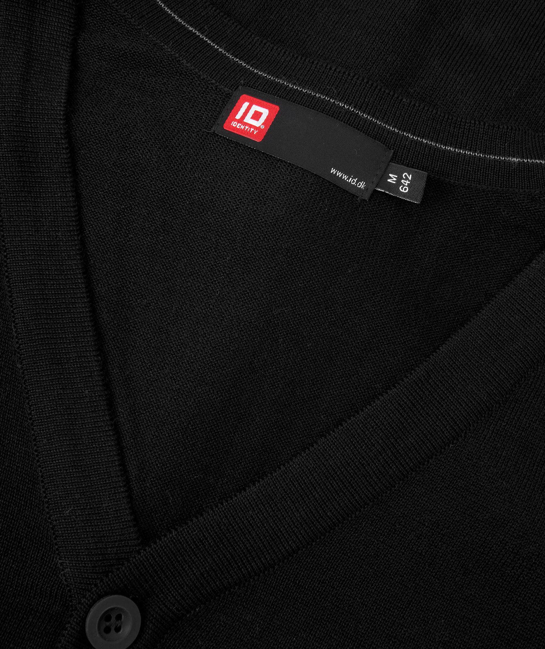 ID knitted cardigan with merino wool, Black, large image number 3