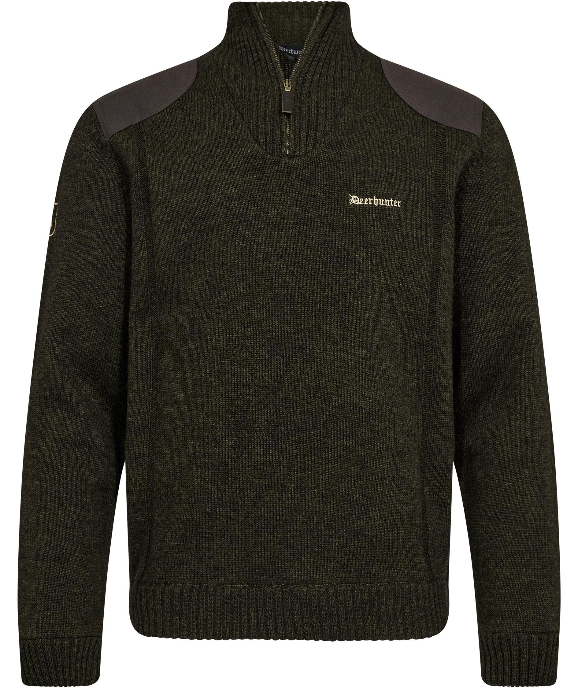 Deerhunter Finley half zip knitted pullover with wool, Ridgewood Melange