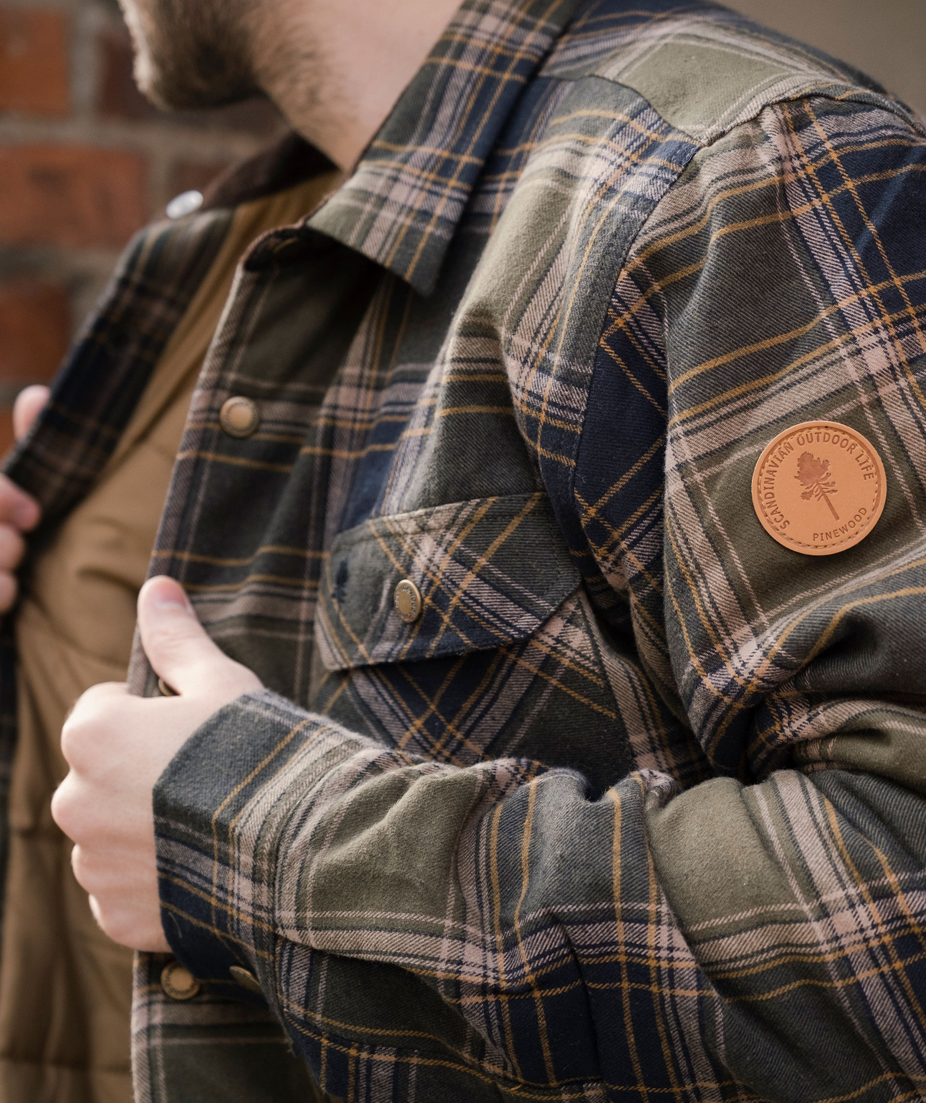 Pinewood Finnveden Checked regular fit foret skovmandsskjorte, Mossgreen/Black, large image number 4