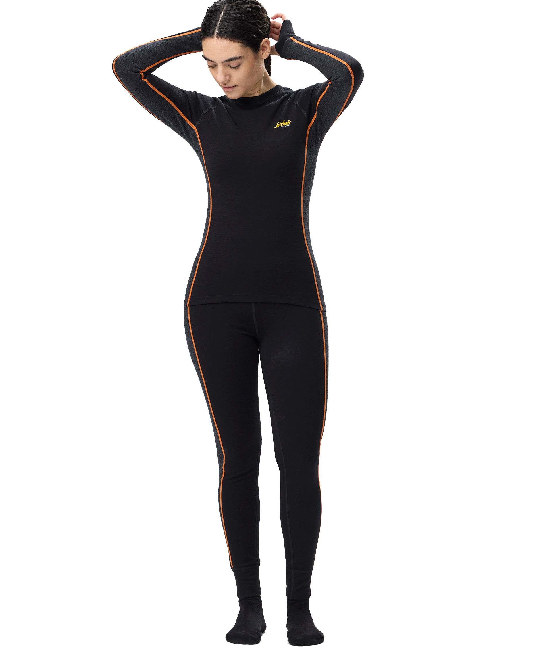 Snickers underst&auml;llstr&ouml;ja med merinoull 9470 dam, Black/Anthracite Melange, large image number 6