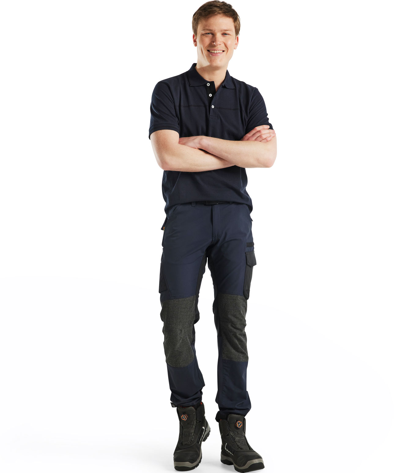 Bl&aring;kl&auml;der servicebyxa full stretch, Dark Marin/Svart, large image number 1