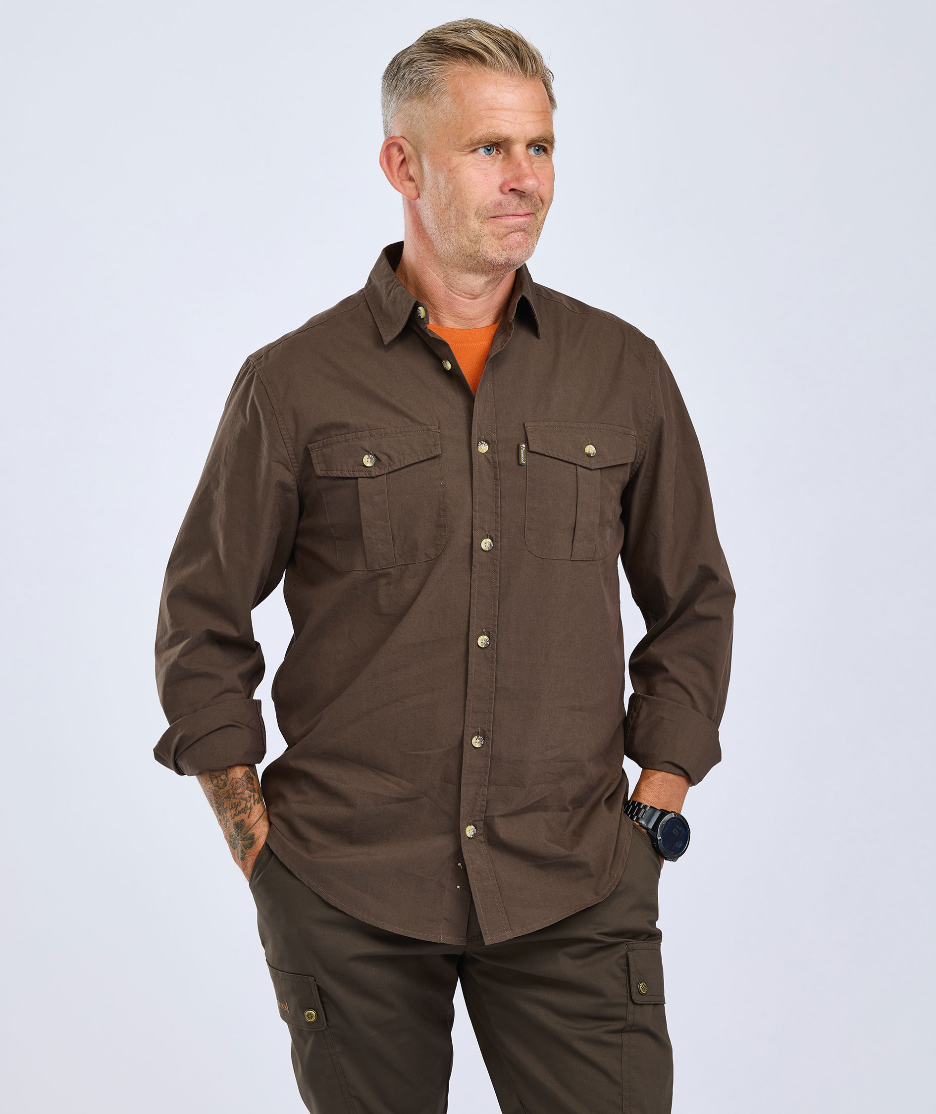 Pinewood InsectSafe skjorte, Dark Olive, large image number 1