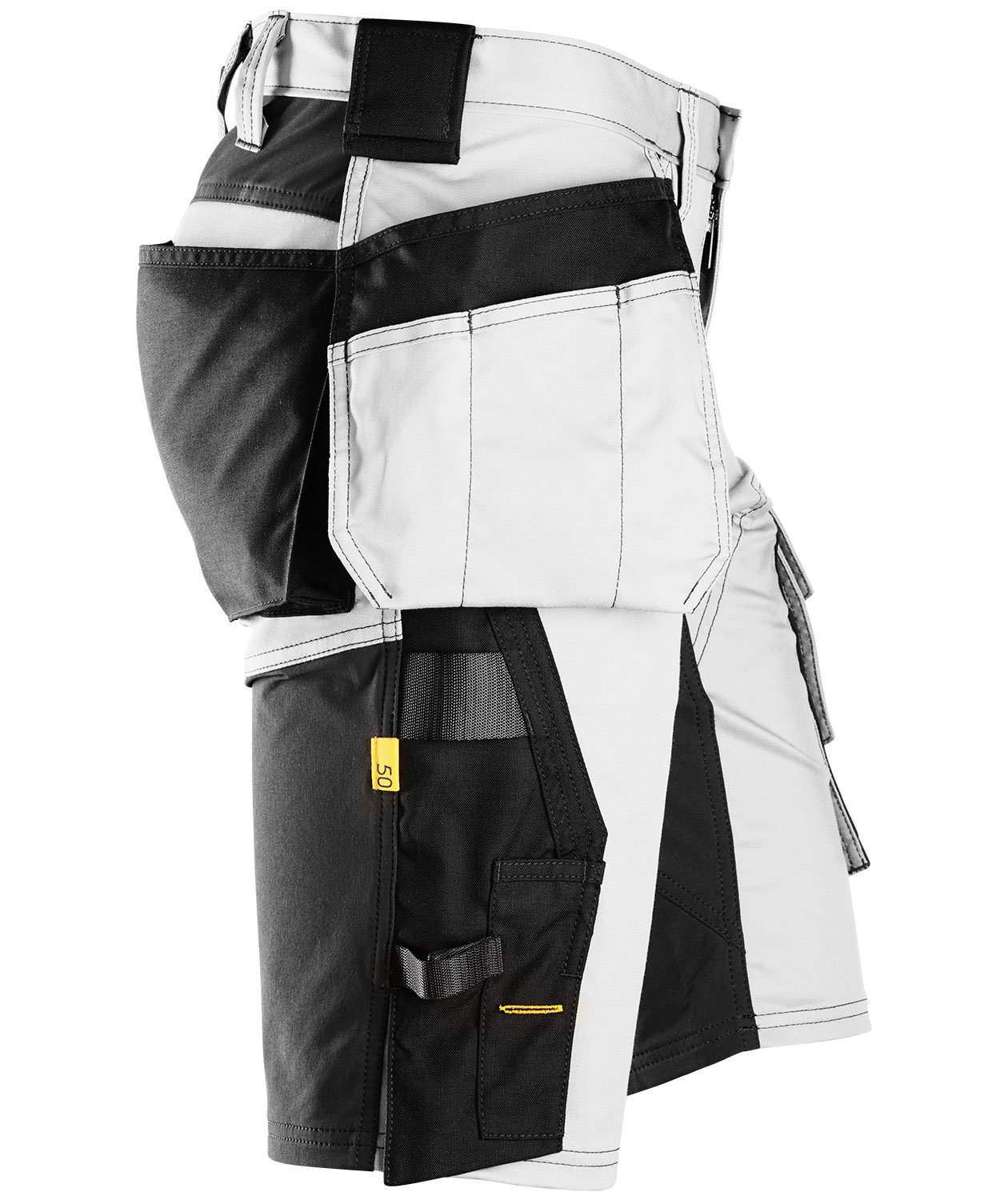 Snickers AllroundWork h&aring;ndv&aelig;rkershorts 6141, Hvid/Sort, large image number 3