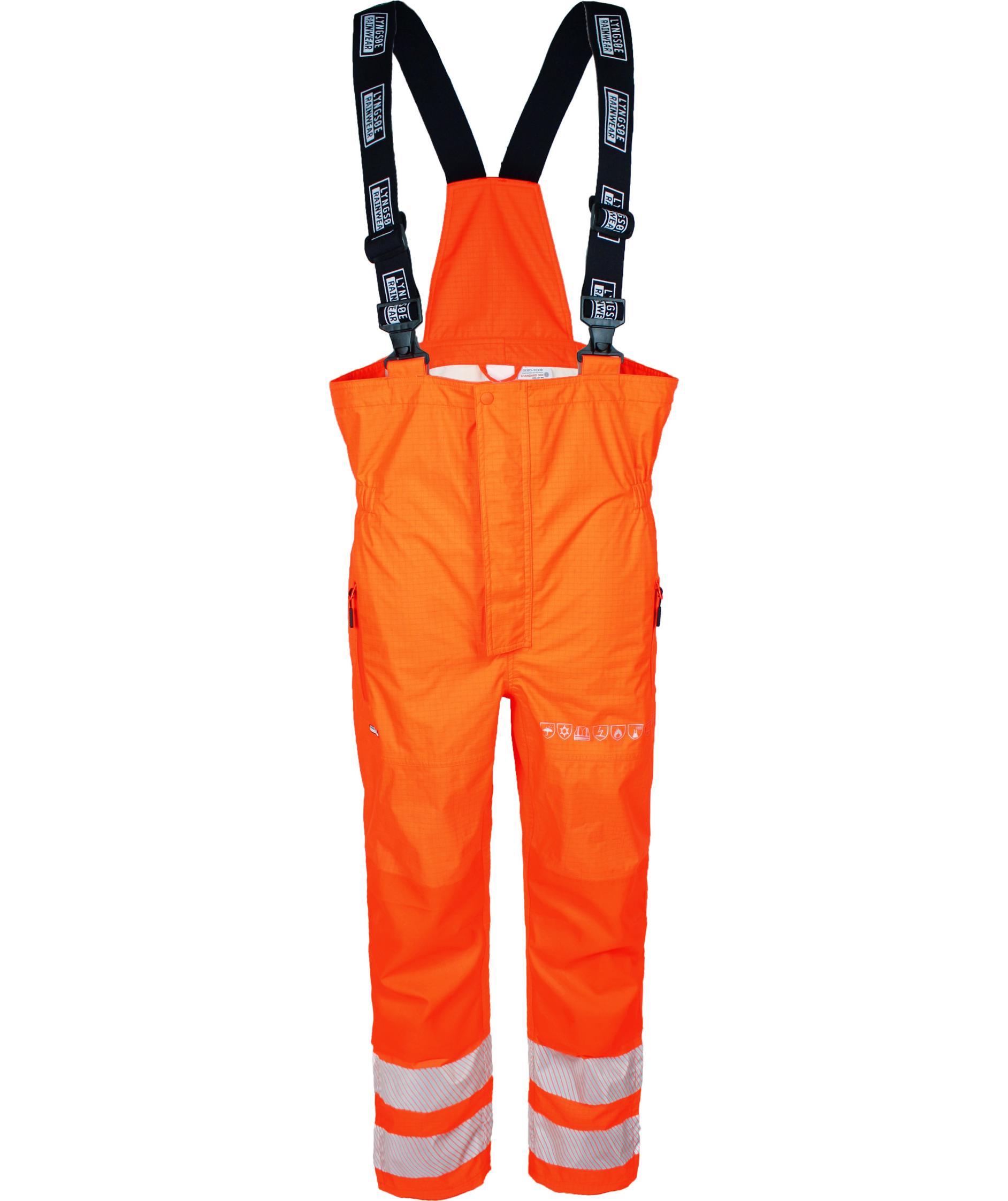 Lyngs&oslash;e Multinorm shell bib and brace, Hi-vis Orange