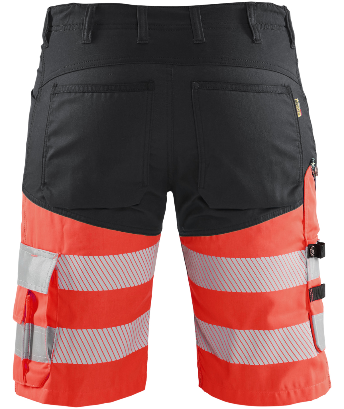 Bl&aring;kl&auml;der arbejdsshorts, Sort/Hi-Vis R&oslash;d, large image number 2