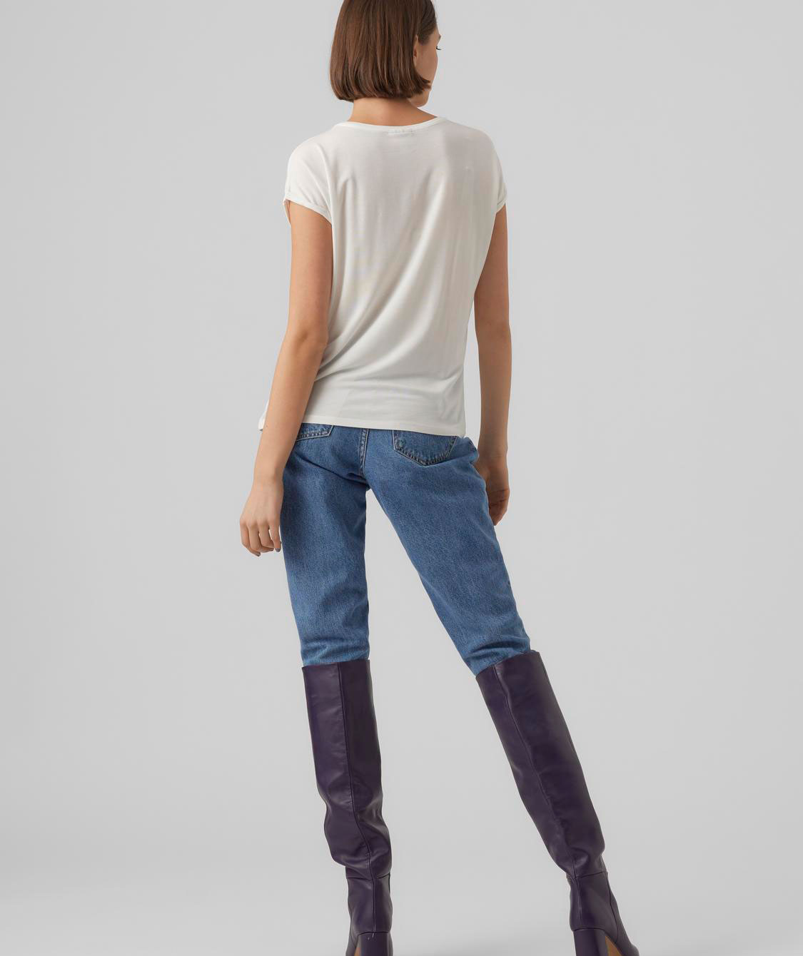 Vero Moda VMAVA PLAIN women's T-shirt, Snow White, large image number 2