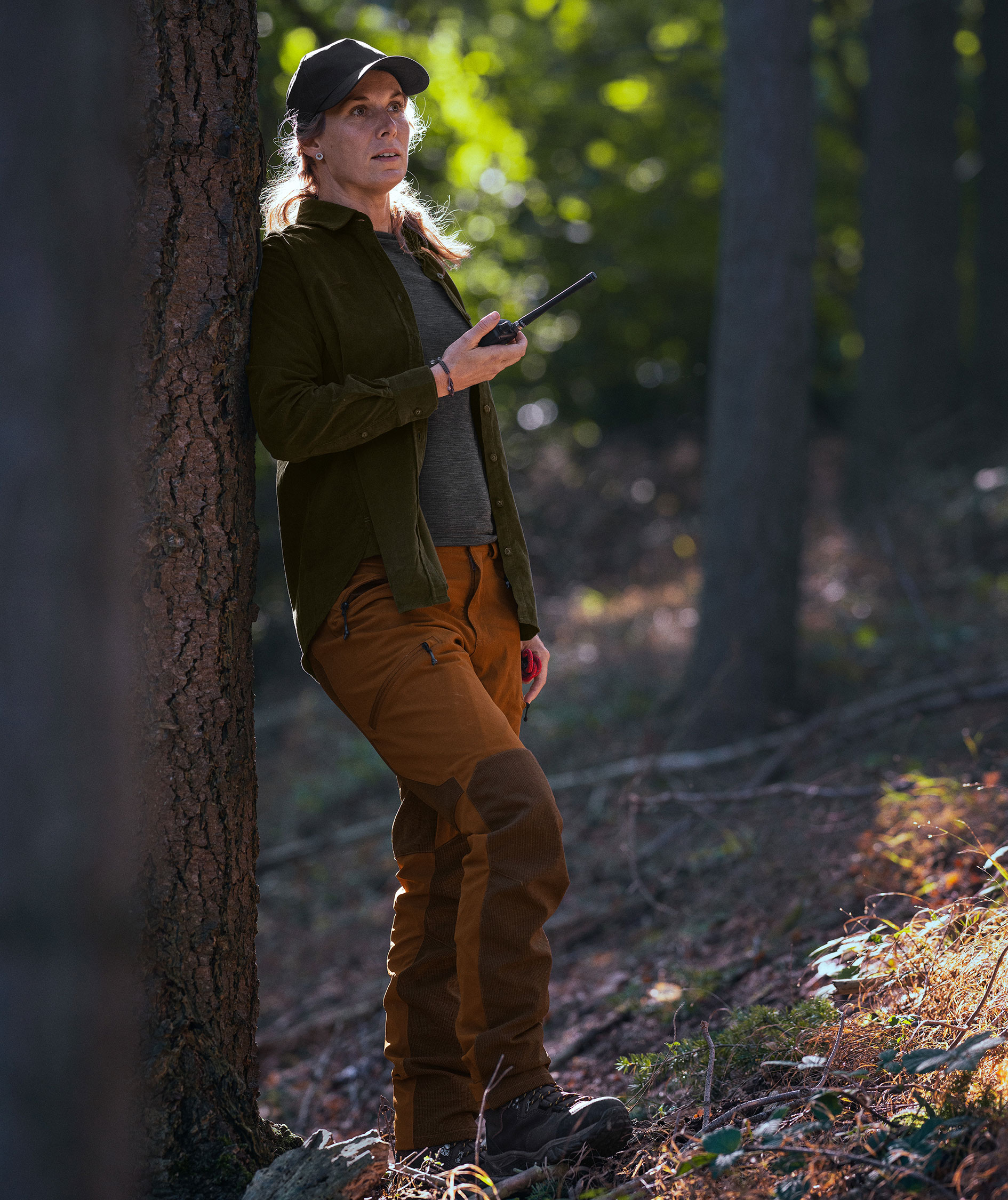 Seeland Larch membran byxa dam, Burnt clay